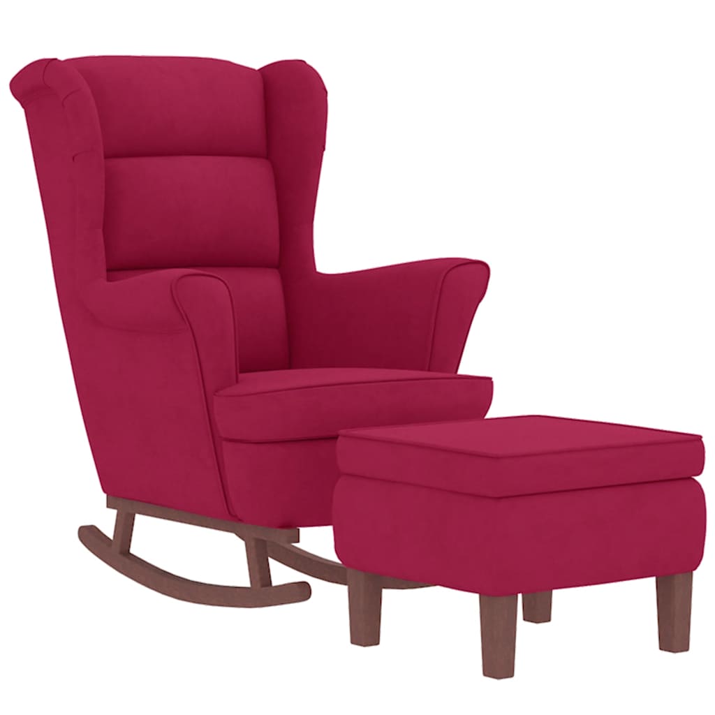 vidaXL Sillón Mecedora con Patas de Madera Silla de Descanso Tapizada Terciopelo