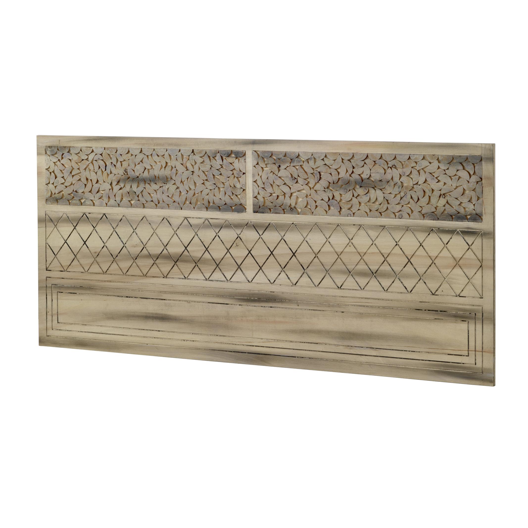 Cabecero De Madera De Álamo Natural, 145X60 Cm El mejor complemento para tu hogar. Fijalo