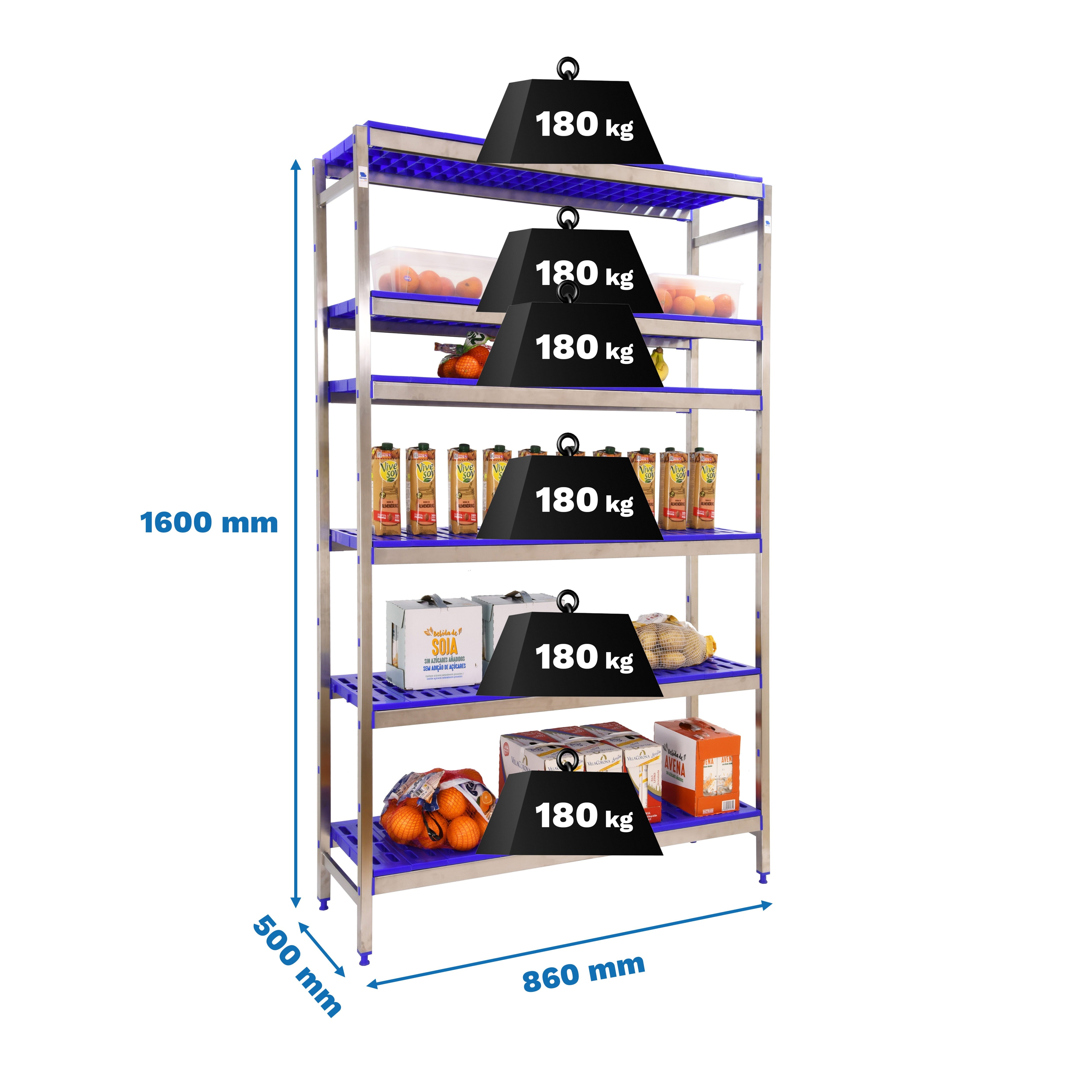 Estantería SIMONRACK Simoninox initial 6pp/1600x860x500