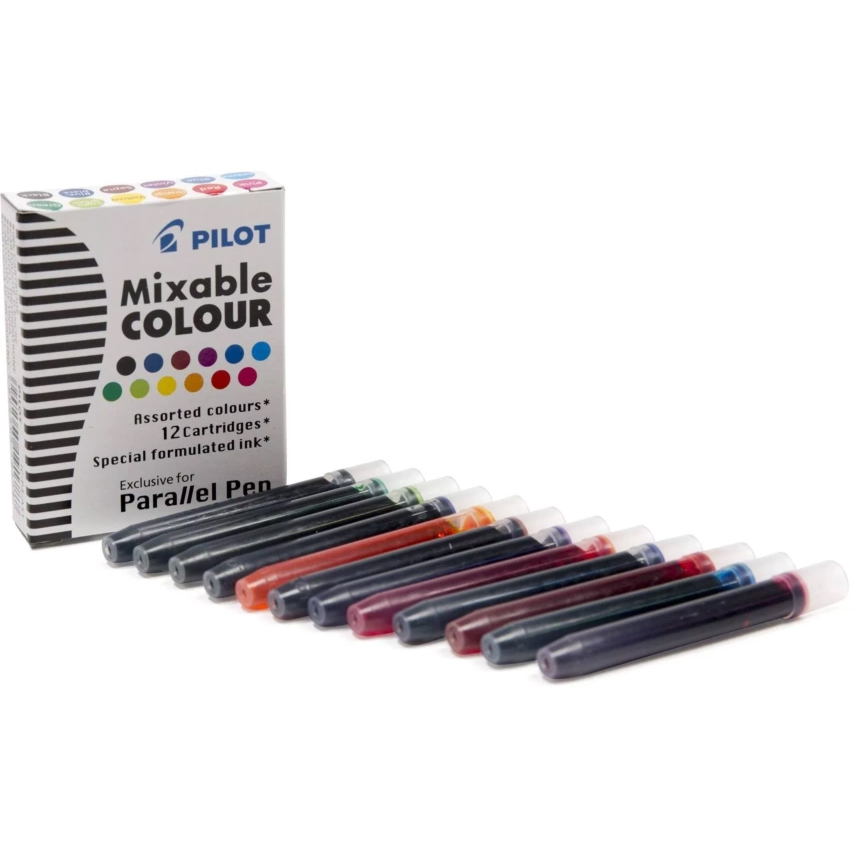 Pilot Caja de 12 Cartuchos para Pluma Caligráfica Parallel Pen Colores Surtidos