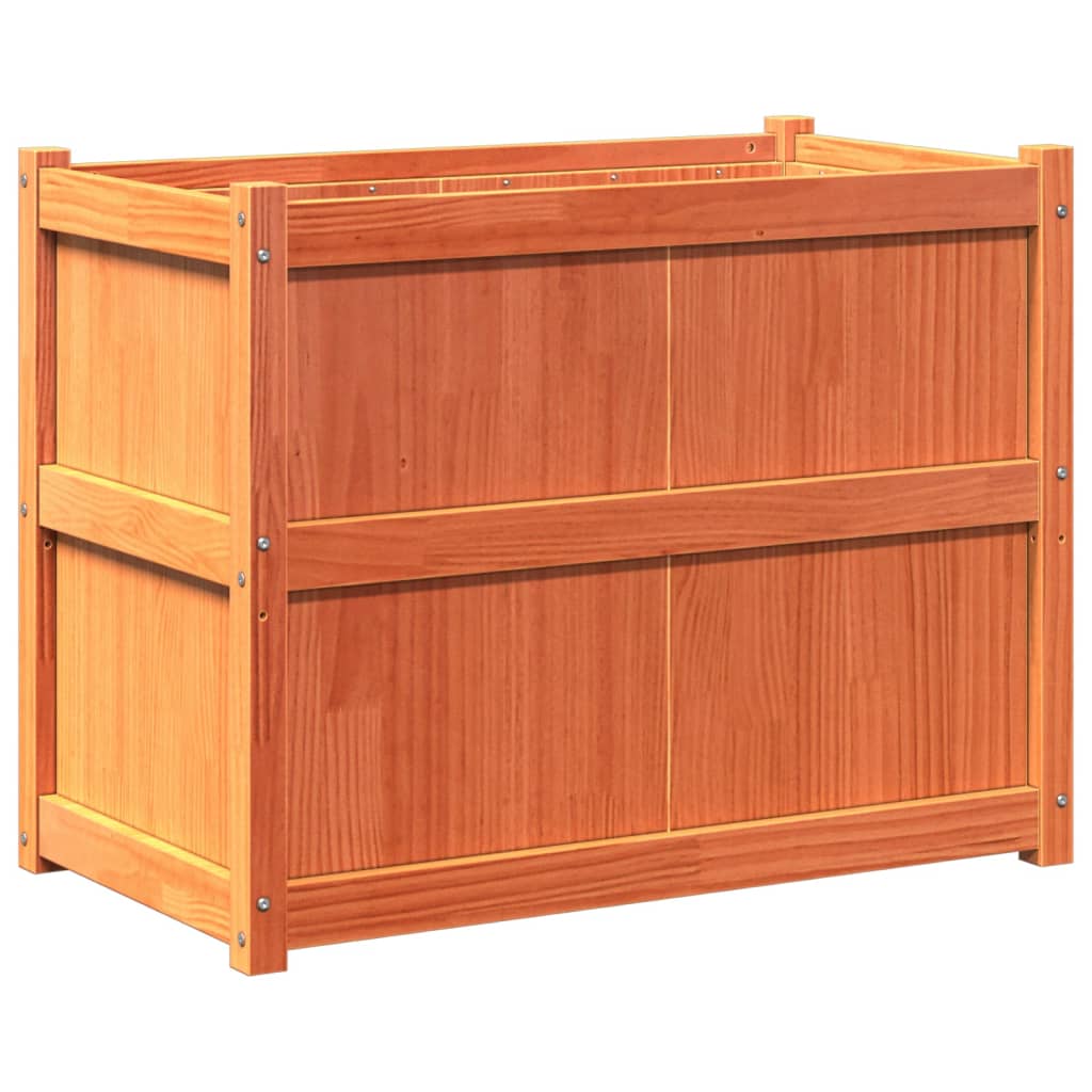 vidaXL Jardinera de madera maciza de pino 90x50x70 cm Color Pino natural,  Pino blanco,  Marrón pino y mas