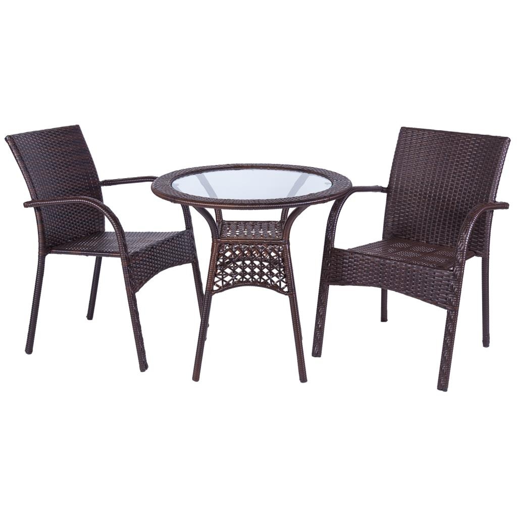 WANDERLUST DECO Conjunto Mesa y 2 Sillas Ergonómicas Moderno para Espacios Pequeños