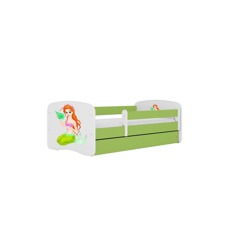 Cama 180 x 80 cm Kocot Kids com gaveta BabyDreams Mermaid Green