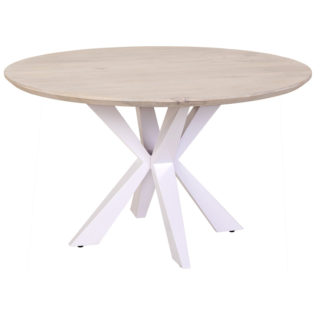 Wonderlust Deco - Mesa de comedor de madera blanca 130x130x77h cm Blanco 130x130x77h cm