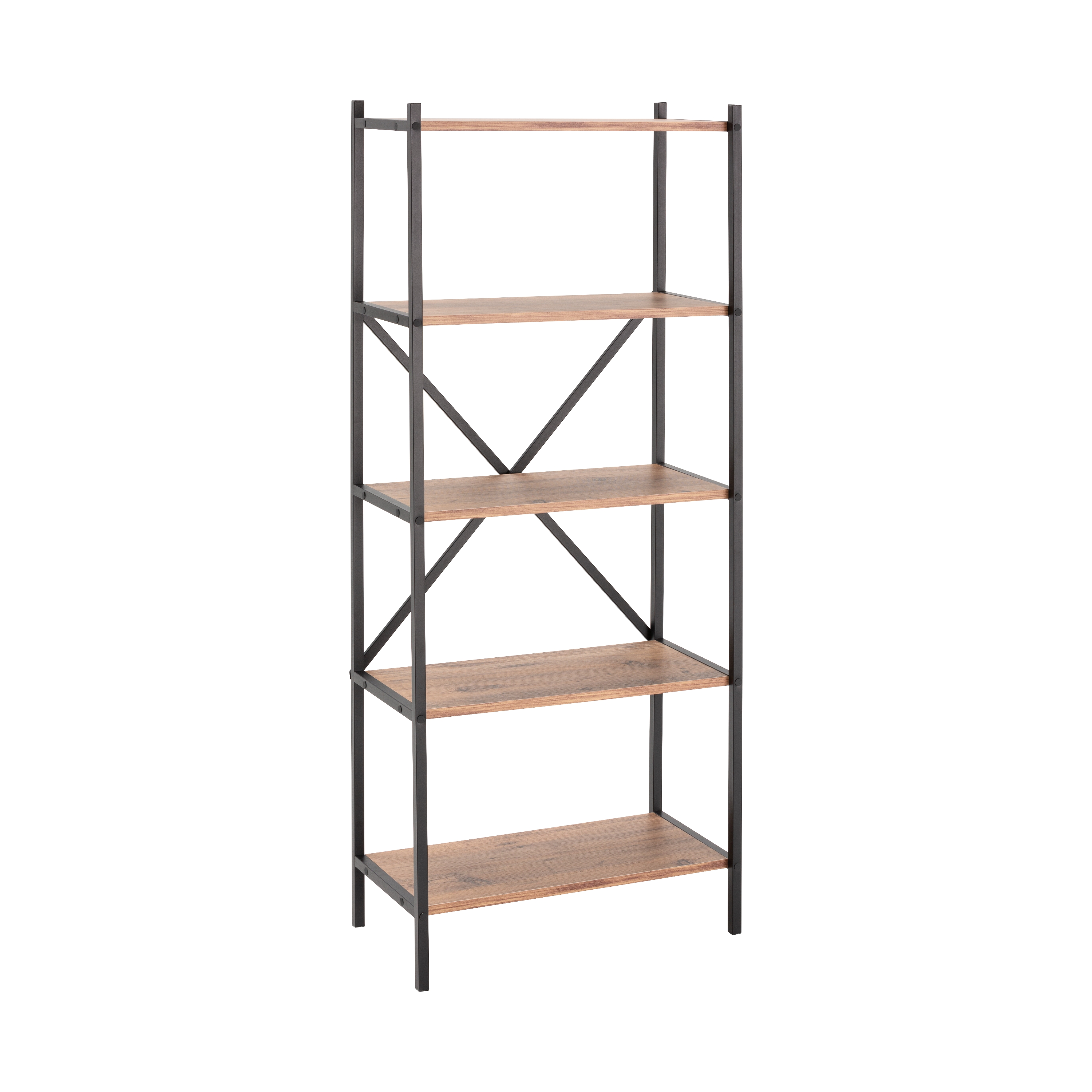 MyosHome - Estanteria Industrial de Madera, Estanteria Estrecha y Alta Ideal como Estanteria Libros o Estanteria Madera, Estanterias Madera Color Atlantic Pine de 66 x 32 x 157 cm. Afrodita