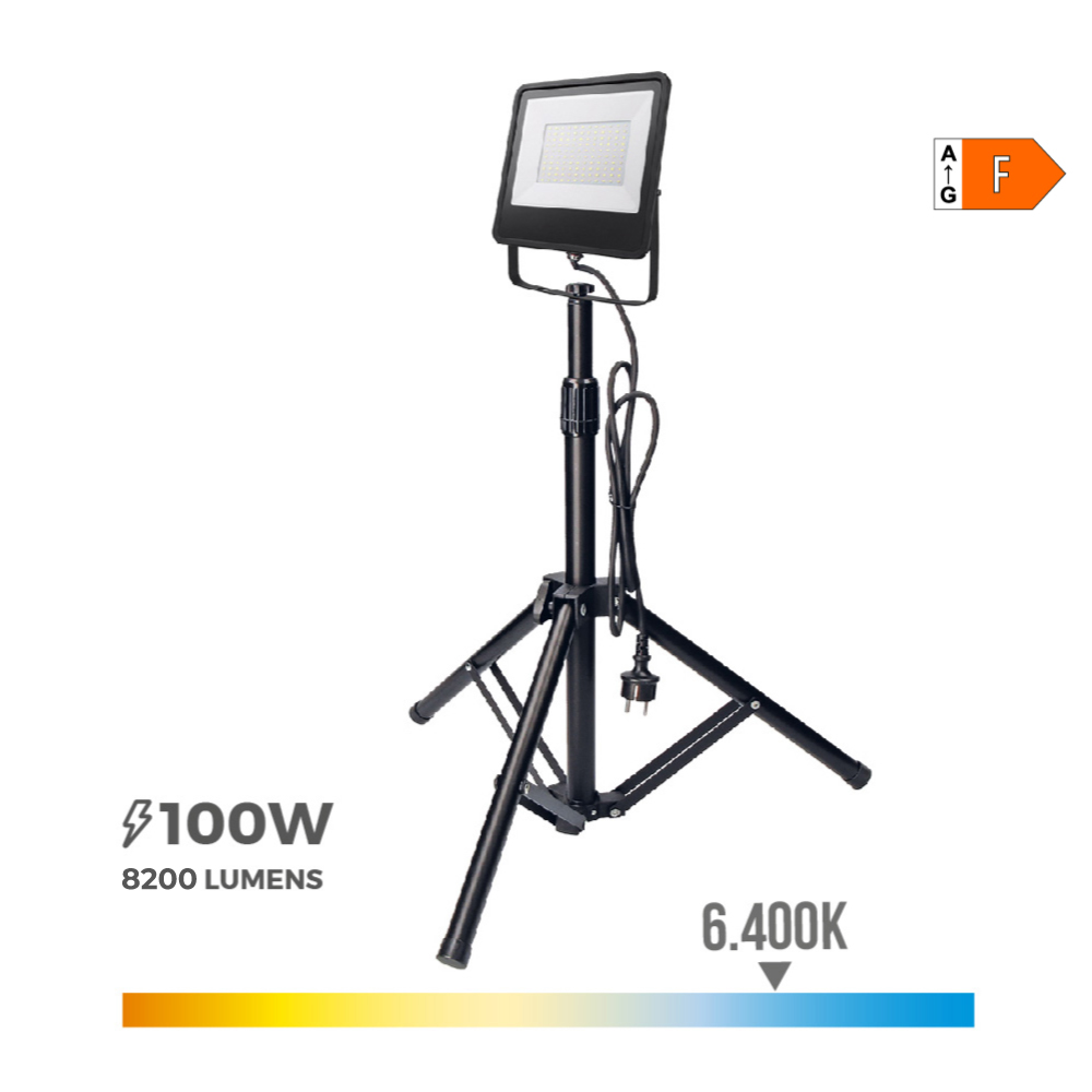 FOCO PROYECTOR LED  CON TRIPODE 100W 6400K EDM