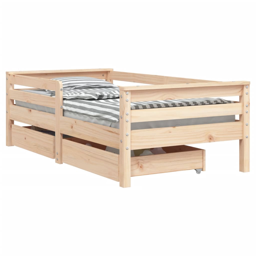 vidaXL Estructura cama niños con cajones madera pino 70x140 cm