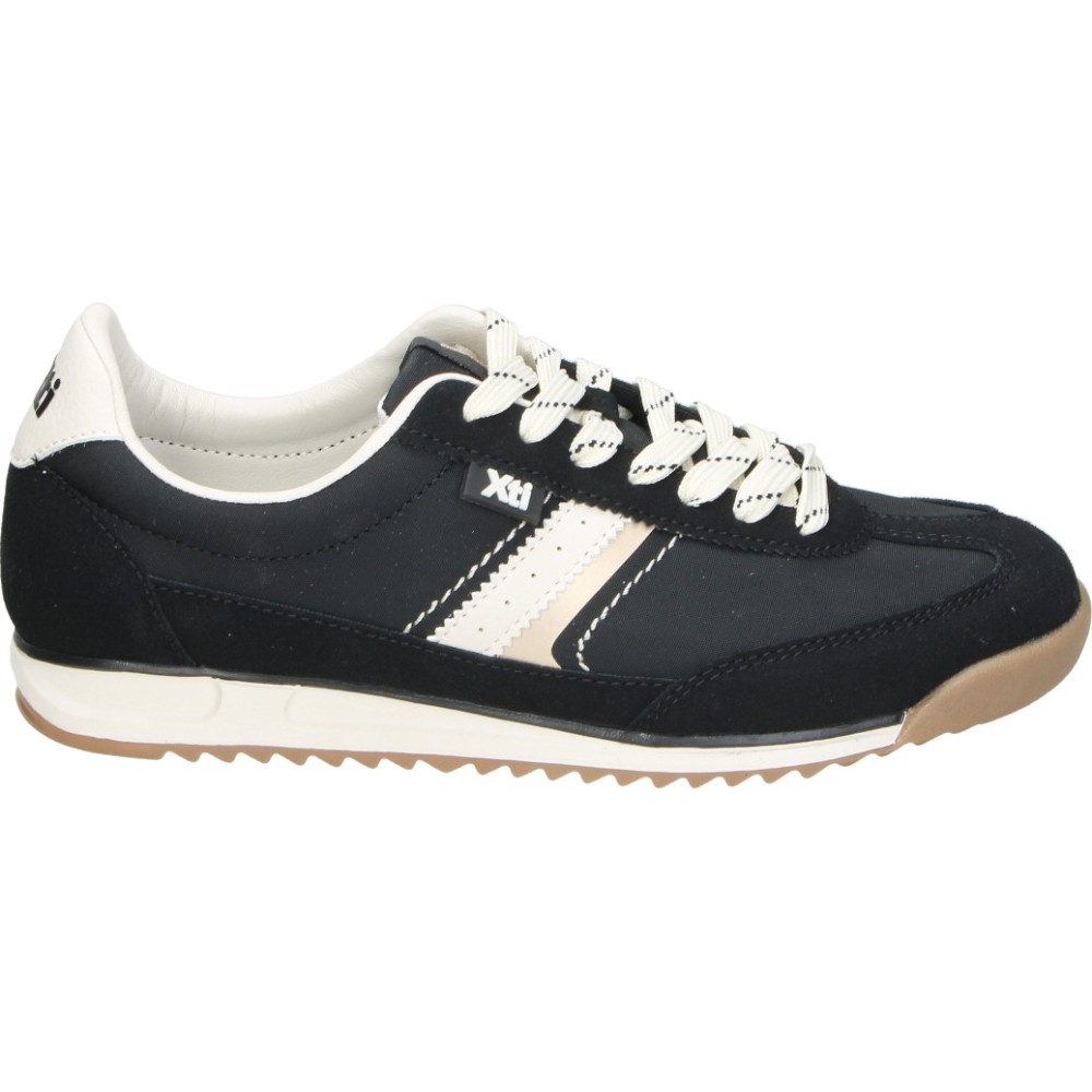 XTI | Zapatillas XTI para Mujer – Deportiva Casual Negra con Detalles en Blanco – Sneakers con Cordones – Estilosa – Cómodas y Versátiles – Modelo 146114