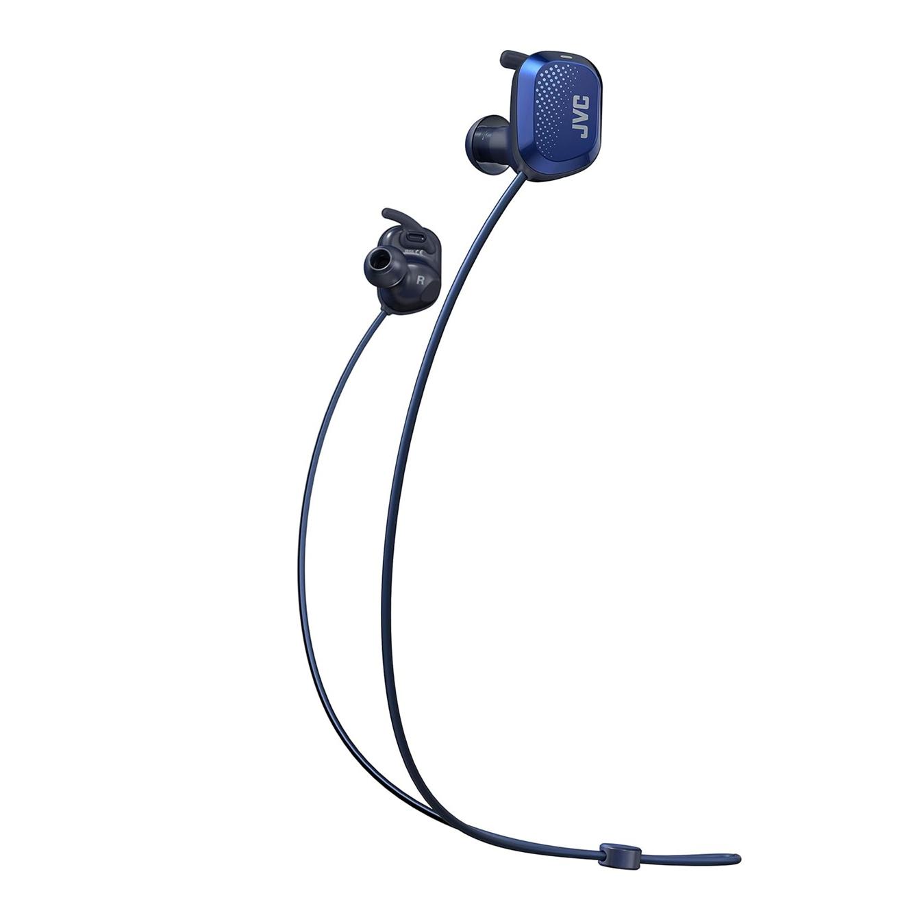 JVC HA-AE1WAU Auriculares Inalámbricos Deportivos Color Azul, Rendimiento, Comodidad y Resistencia
