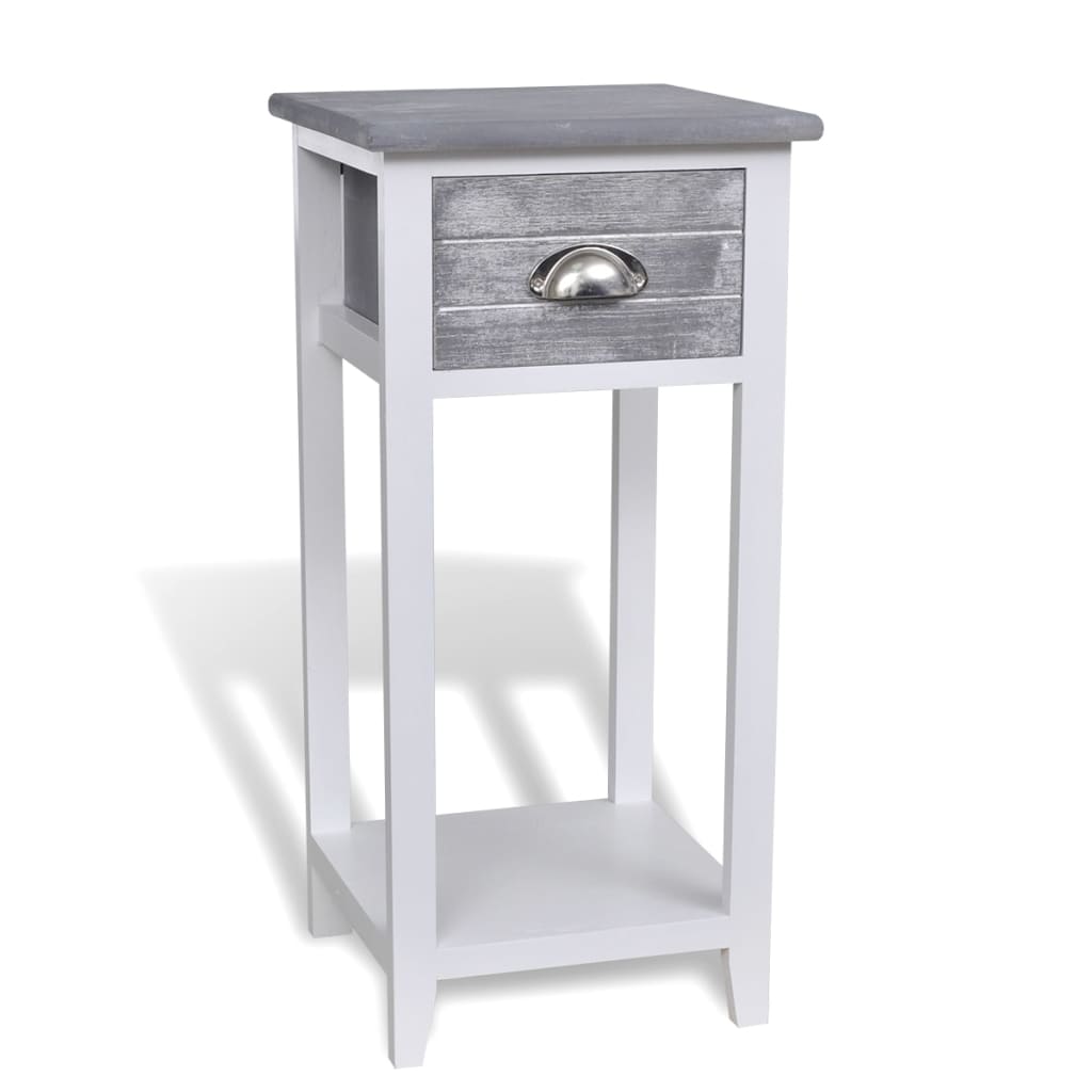 Vidaxl Mesita de Noche con 1 Cajón Gris Salón