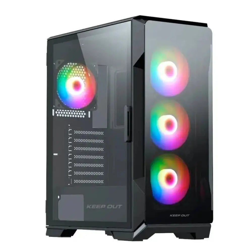 Torre PC Caja PC Gaming Keep Out XC-901 PRO Cristal Templado ARGB ATX/E-ATX/Micro-ATX/ITX Negra