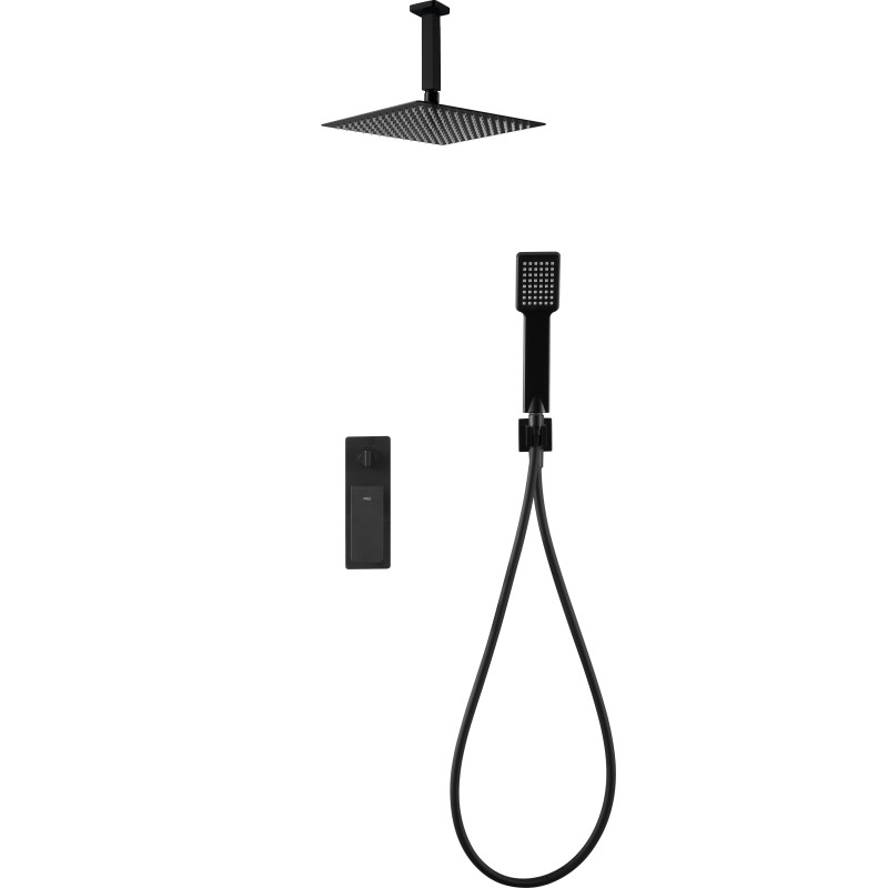Imex Nadi GPN058/NG conjunto de ducha monomando empotrado con mango y rociador acabado negro mate