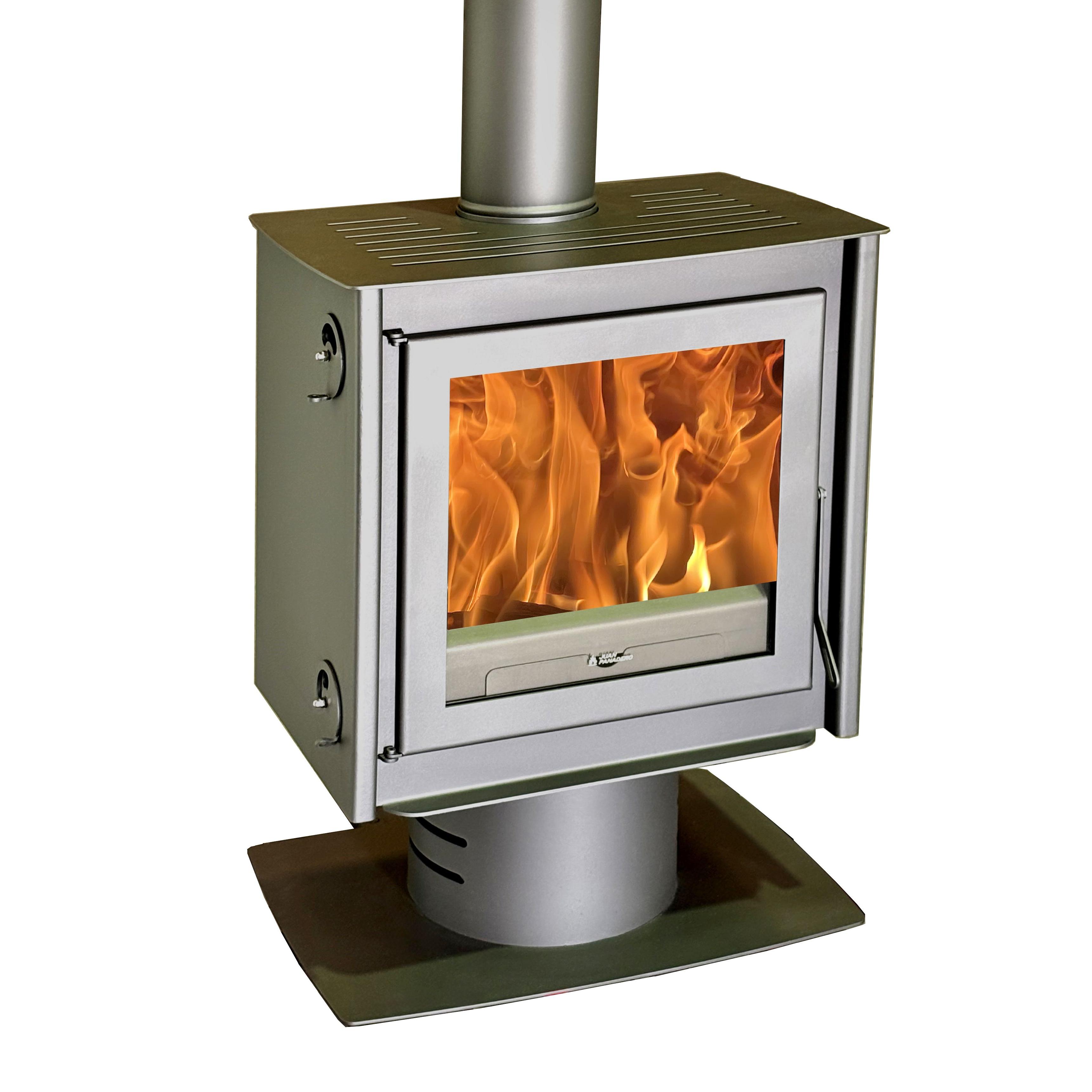 ESTUFA DE LEÑA JUAN PANADERO TOSCANA TITANIUM 11KW CON VOLUMEN DE CALEFACCION DE 320 M3