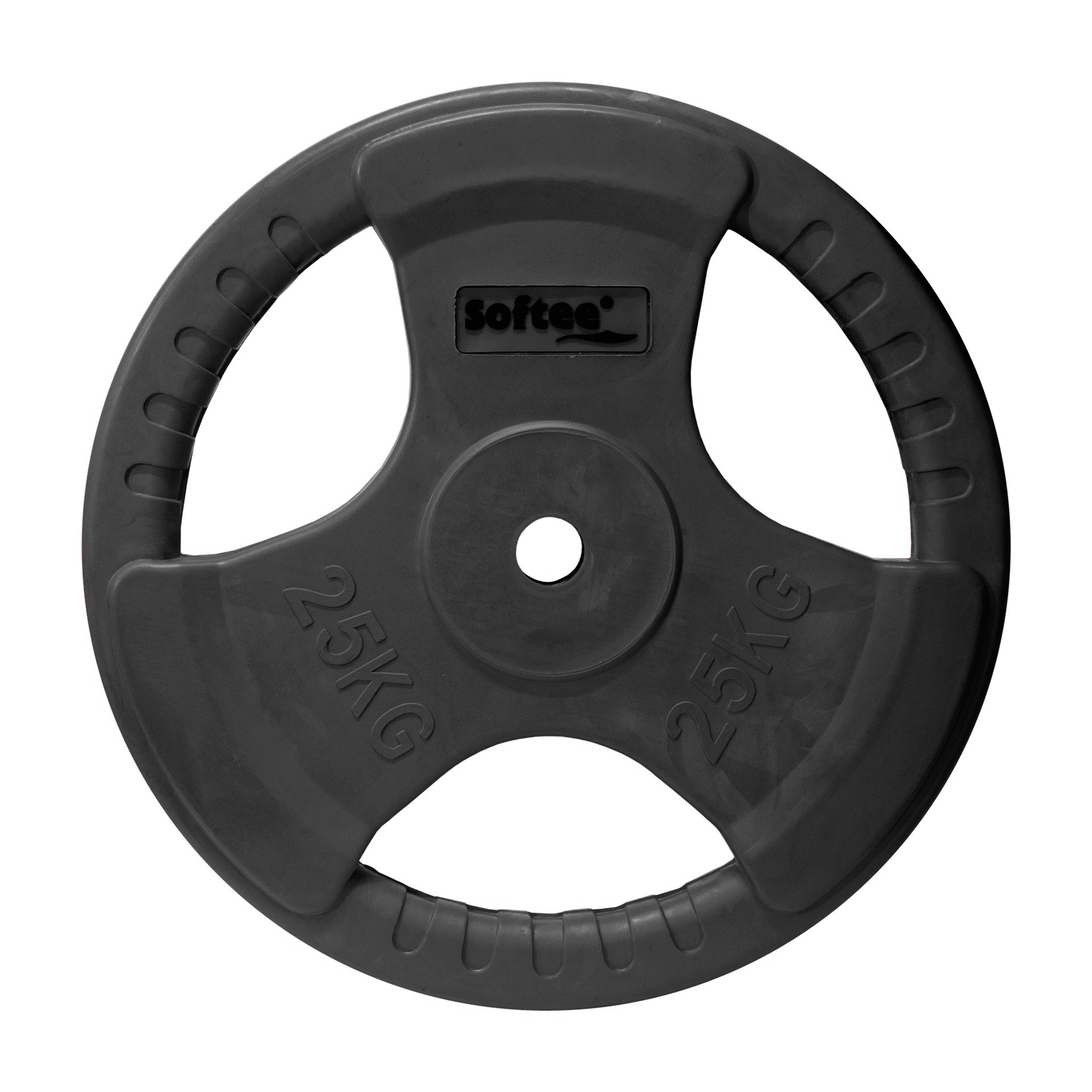 disco olimpico softee uretano color negro tamaño 25 kg