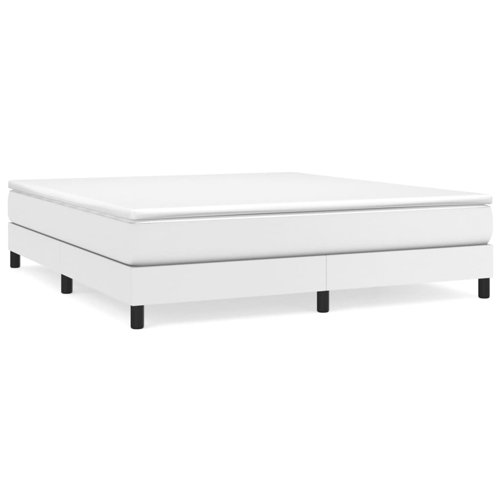 vidaXL Estructura de cama con somier cuero sintético blanco 180x200cm