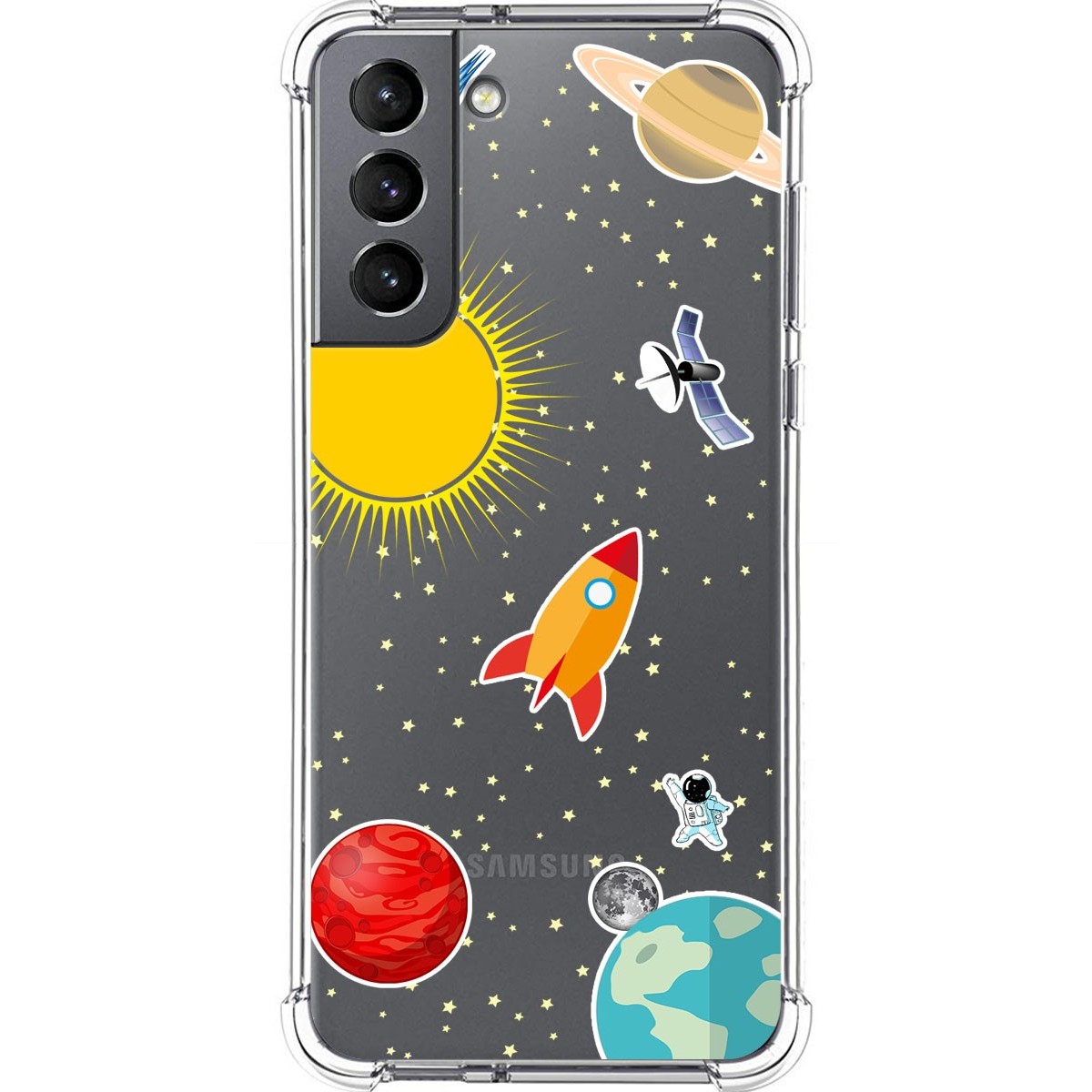 Tumundosmartphone Funda Silicona Antigolpes para Samsung Galaxy S21 5G diseño Espacio Dibujos