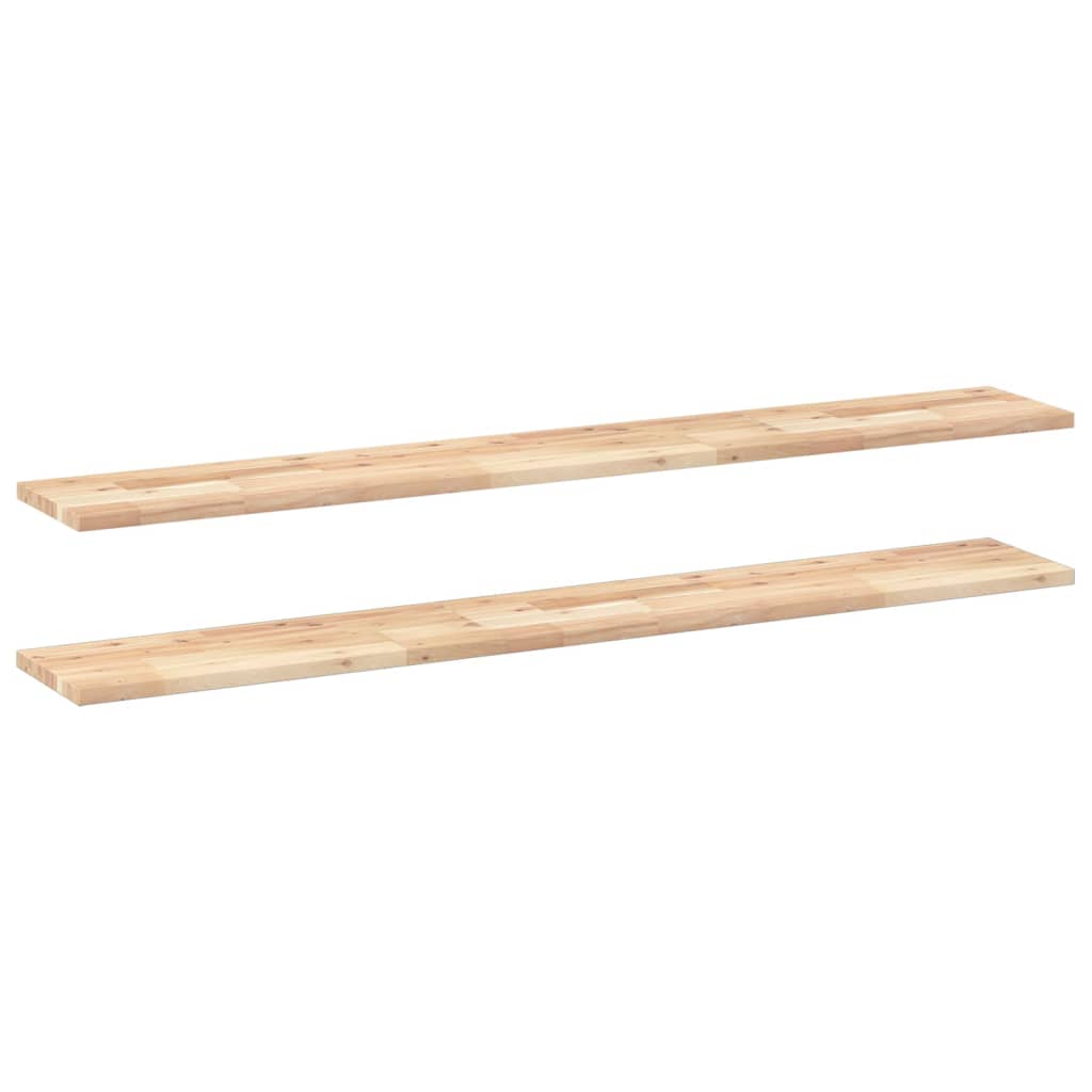 Vidaxl Estantes Flotantes 2 Uds Madera Acacia Sin Tratar 120x20x2 Cm Marrón para Oficina y Estudio