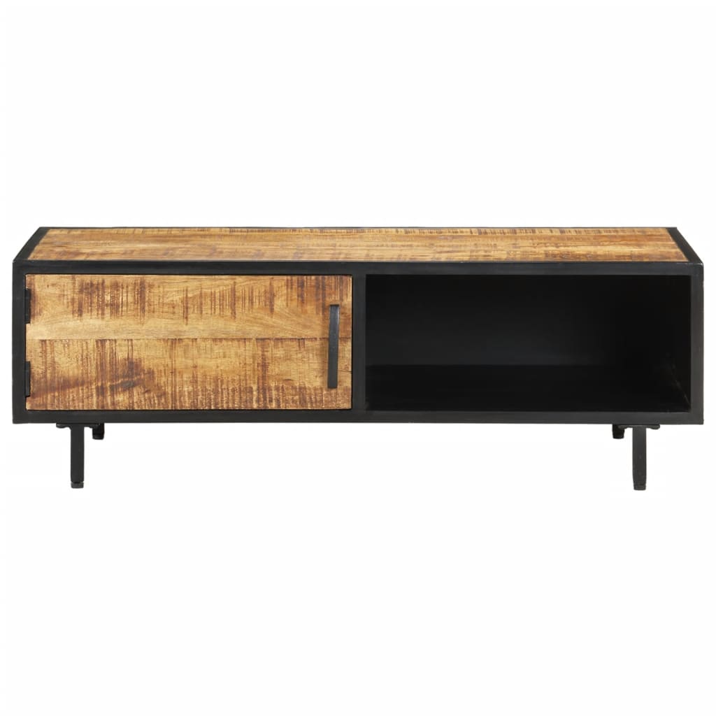 vidaXL Mesa de centro de madera de mango rugosa 105x50x35 cm Mesita de Salón o Comedor o Auxiliar Mesa de Café Meuble Salón