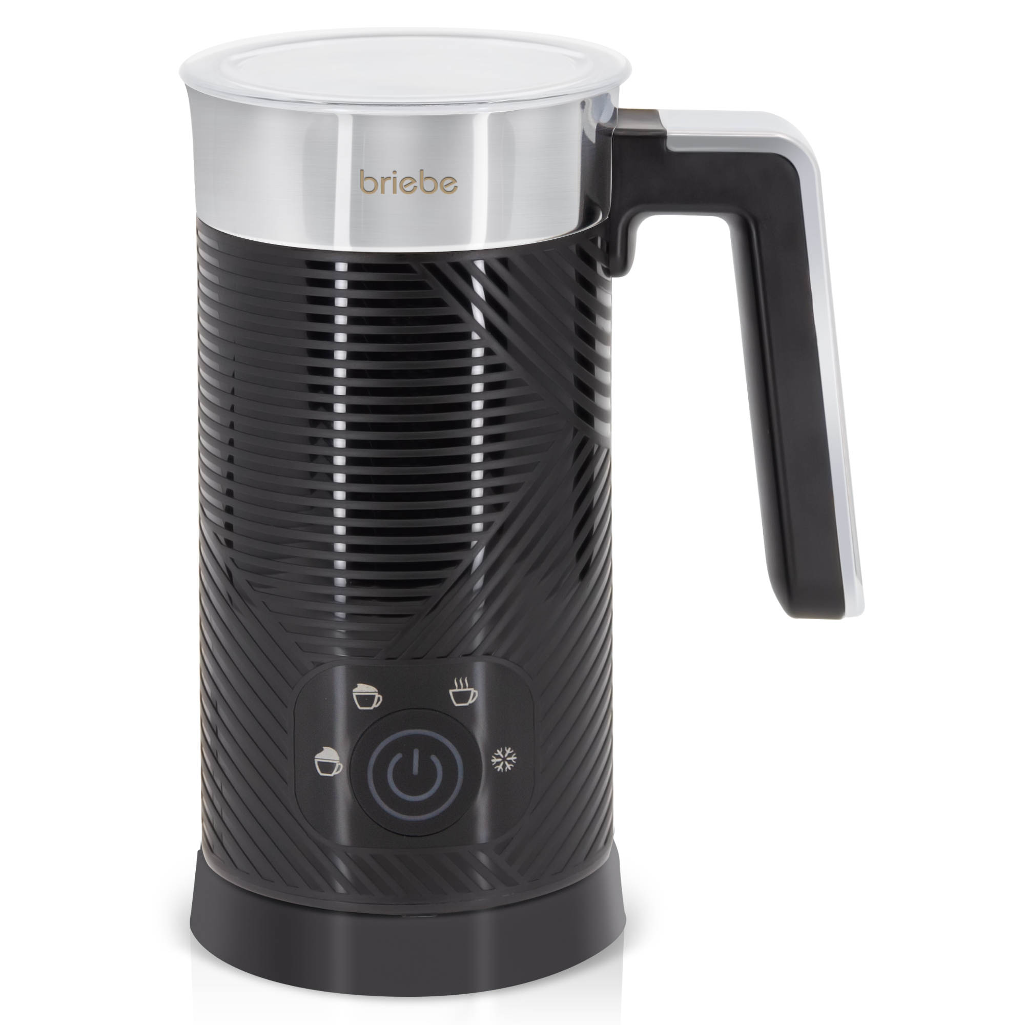 Briebe MF1172BLK Elegance Espumador Leche Eléctrico Calentador Espuma Fría/Caliente 130ml Leche Caliente 300ml, 500W, Negro