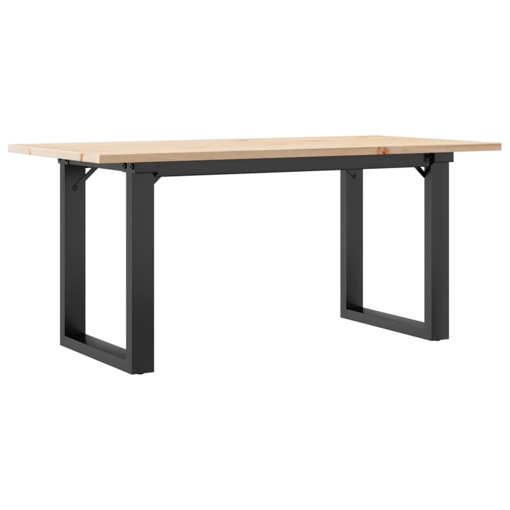 vidaXL Mesa de centro marco O madera maciza pino y acero en dimensiones 100x50x45 cm/100x50x45.5 cm/100x50x75 cm y más | estructura resistente ideal para salón dormitorio o estudio