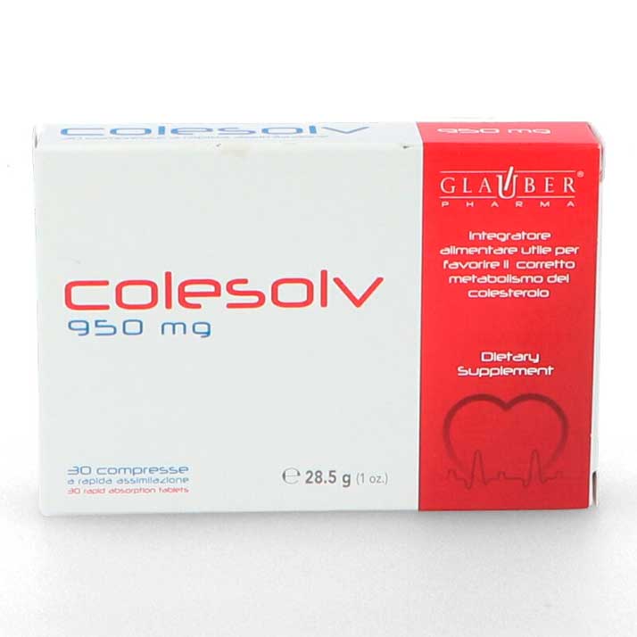 Colesolv 30Com. Glauber Pharma - Complemento Alimenticio para Reducir el Colesterol - Farmacia