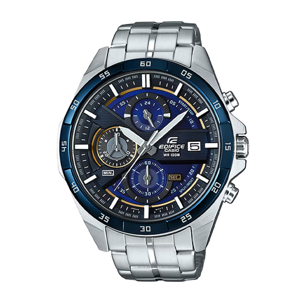 Reloj Edifice de Hombre Analogico Cuarzo Plata Brazalete EFR-556DB-2AV, Diámetro 49MM