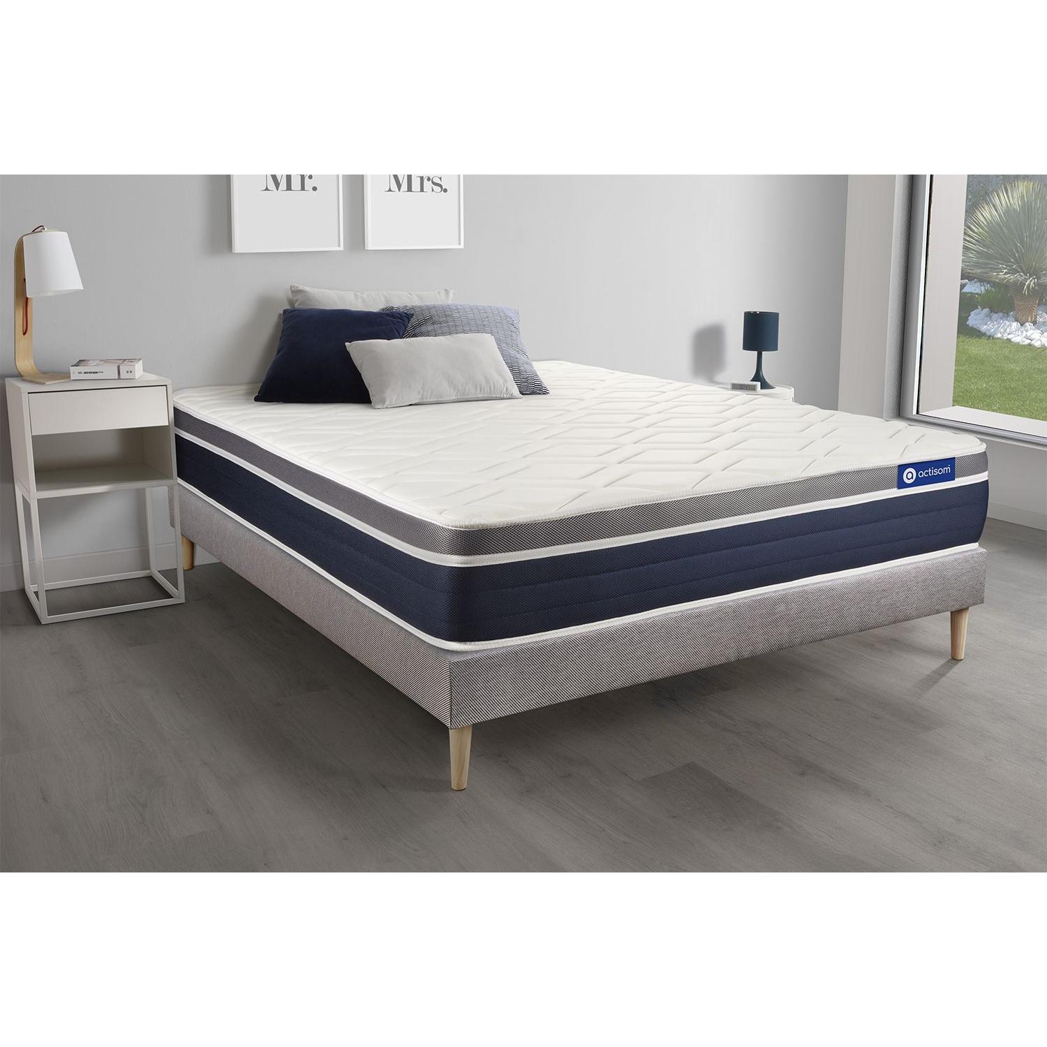 Pack colchón Actilatex confort 120x200cm + Somier, Látex y espuma viscoelástica, 7 zonas de confort