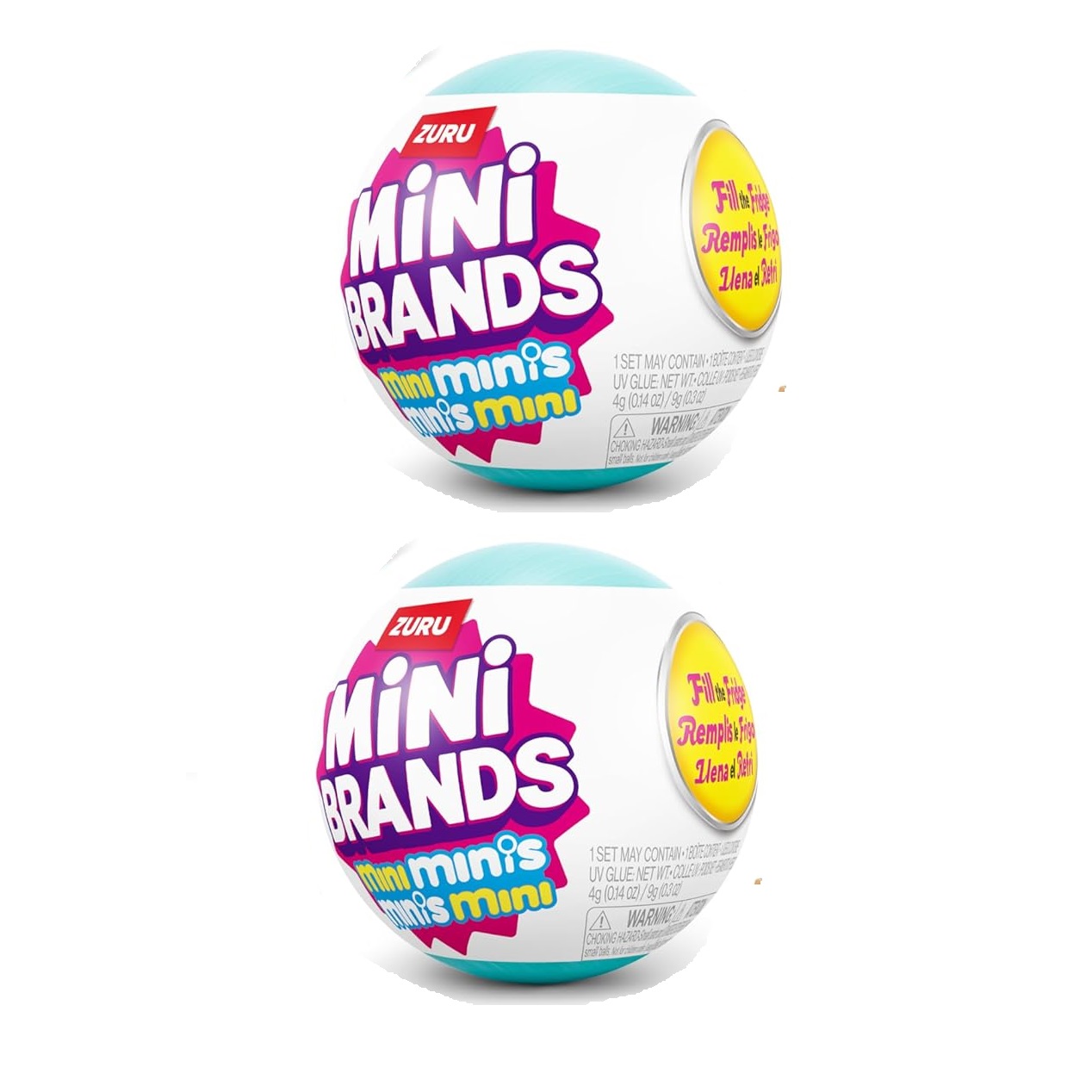 Mini Brands Fill The Fridge Minis Serie 1 de ZURU, Juguete Coleccionable en Miniatura, Paquete Oculto, Mini réplica, coleccionistas, Edades 8+ (2 cápsulas)