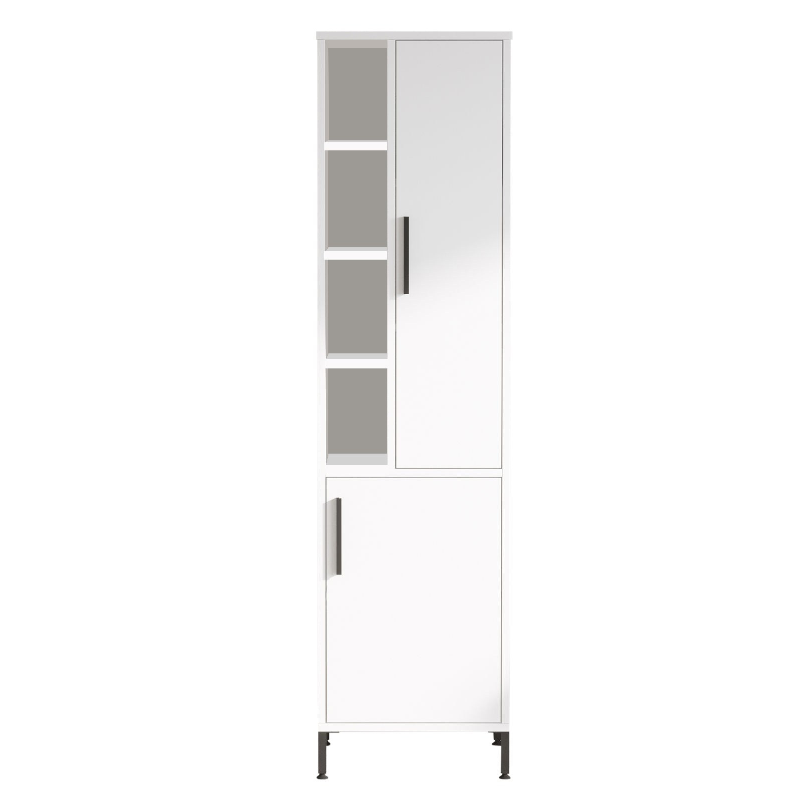 Habitat y Jardin - Armario de madera multifuncional "Vile" - 45 x 35 x 174 cm - Blanco
