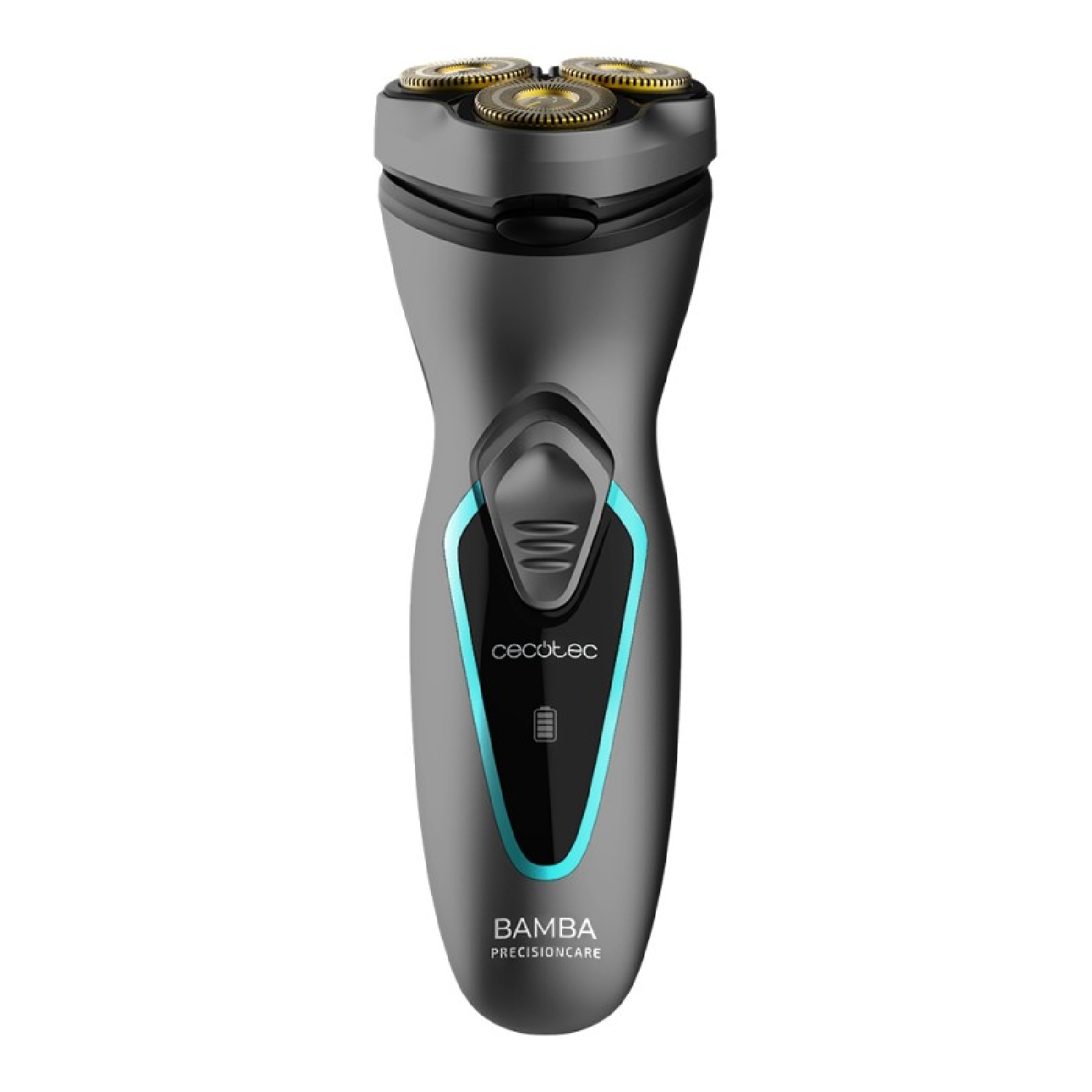 Cecotec Afeitadora Rotativa Bamba PrecisionCare Titanium PerfectCut. 8 W, Cuchillas de Acero Inox, Recubrimiento de Titanio