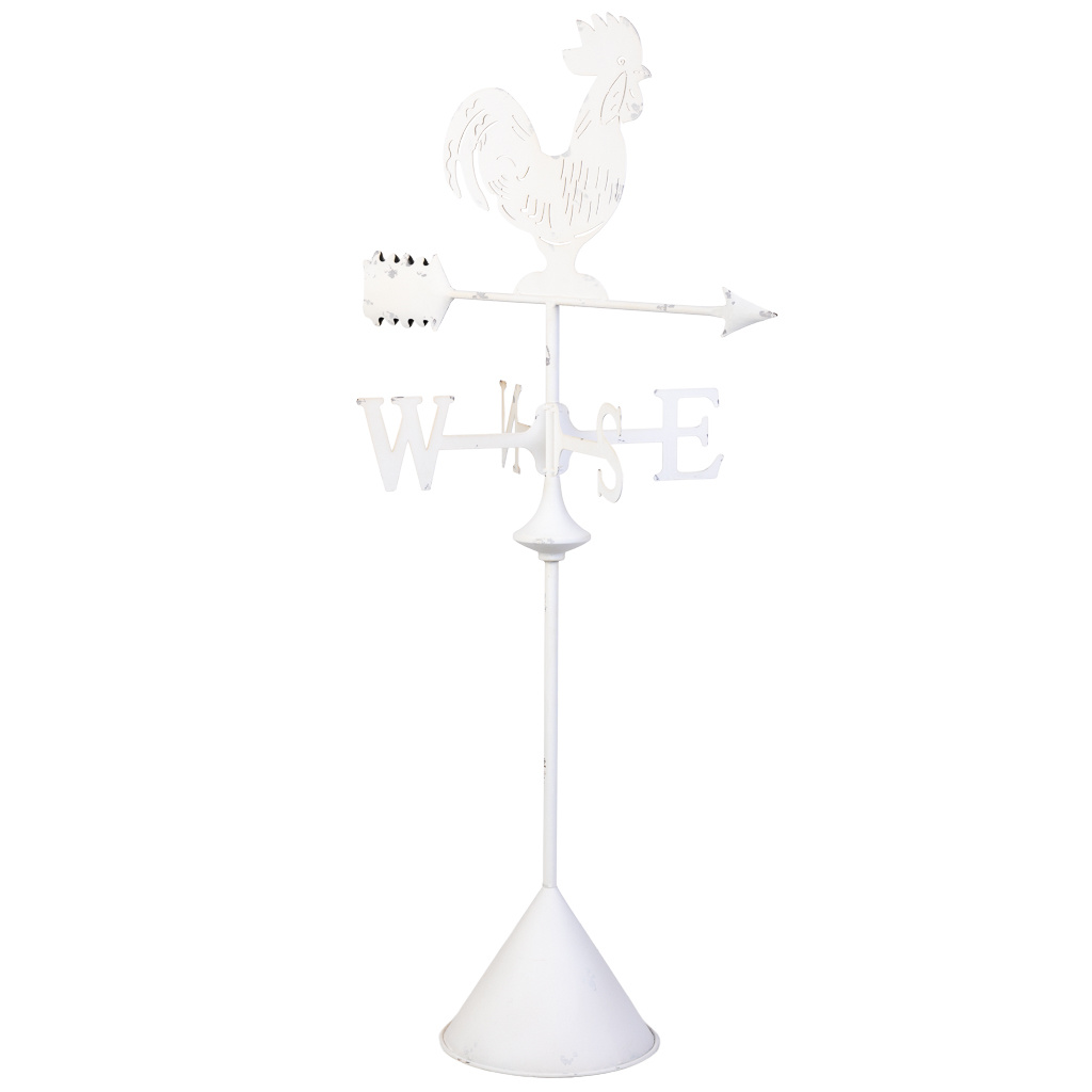 Wonderlust Deco - Veleta decorativa de metal 60.96x30.48x120.65h cm Blanco 60.96x30.48x120.65h cm