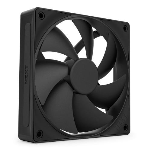 NZXT F120P | Ventilador de presión estática para Caja de PC de 120 mm | Ideal para radiadores y disipadores | Alta presión estática | Entrada Trasera biselada | Bajo Ruido | Control PWM | Negro