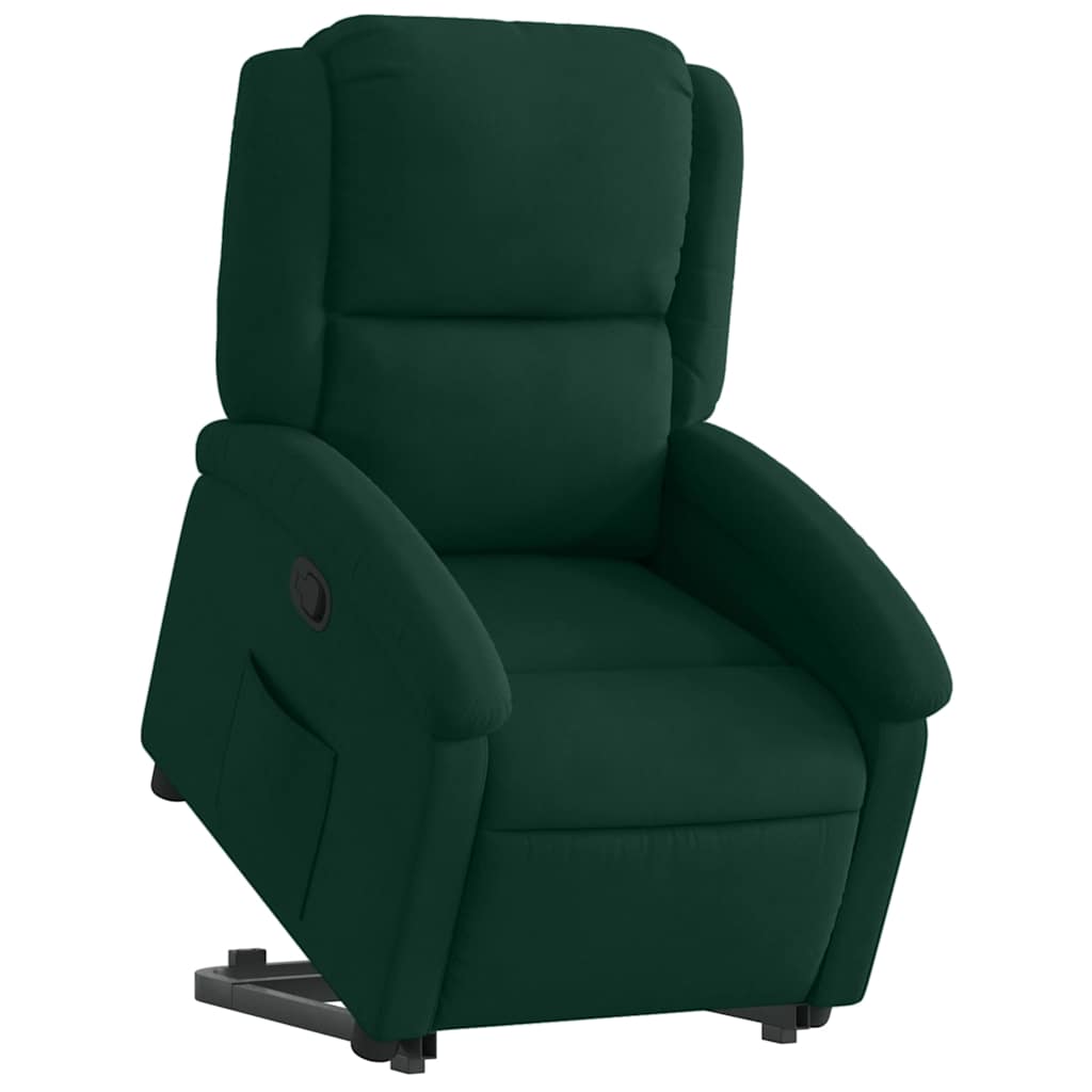 vidaXL Sillón reclinable elevable terciopelo verde oscuro