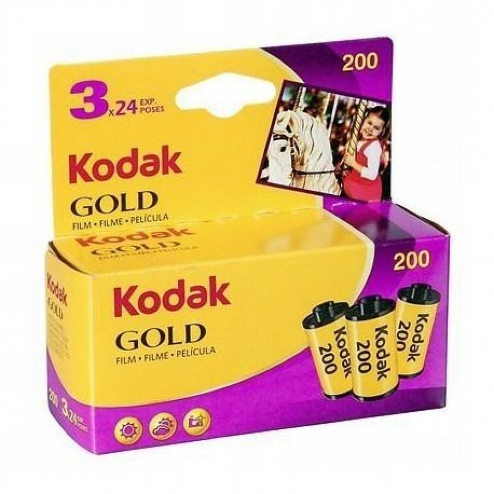 Carrete Kodak película analógica Pack de 3 unidades GB 135 24 exposiciones GOLD 200 ISO FILM carrete 35mm