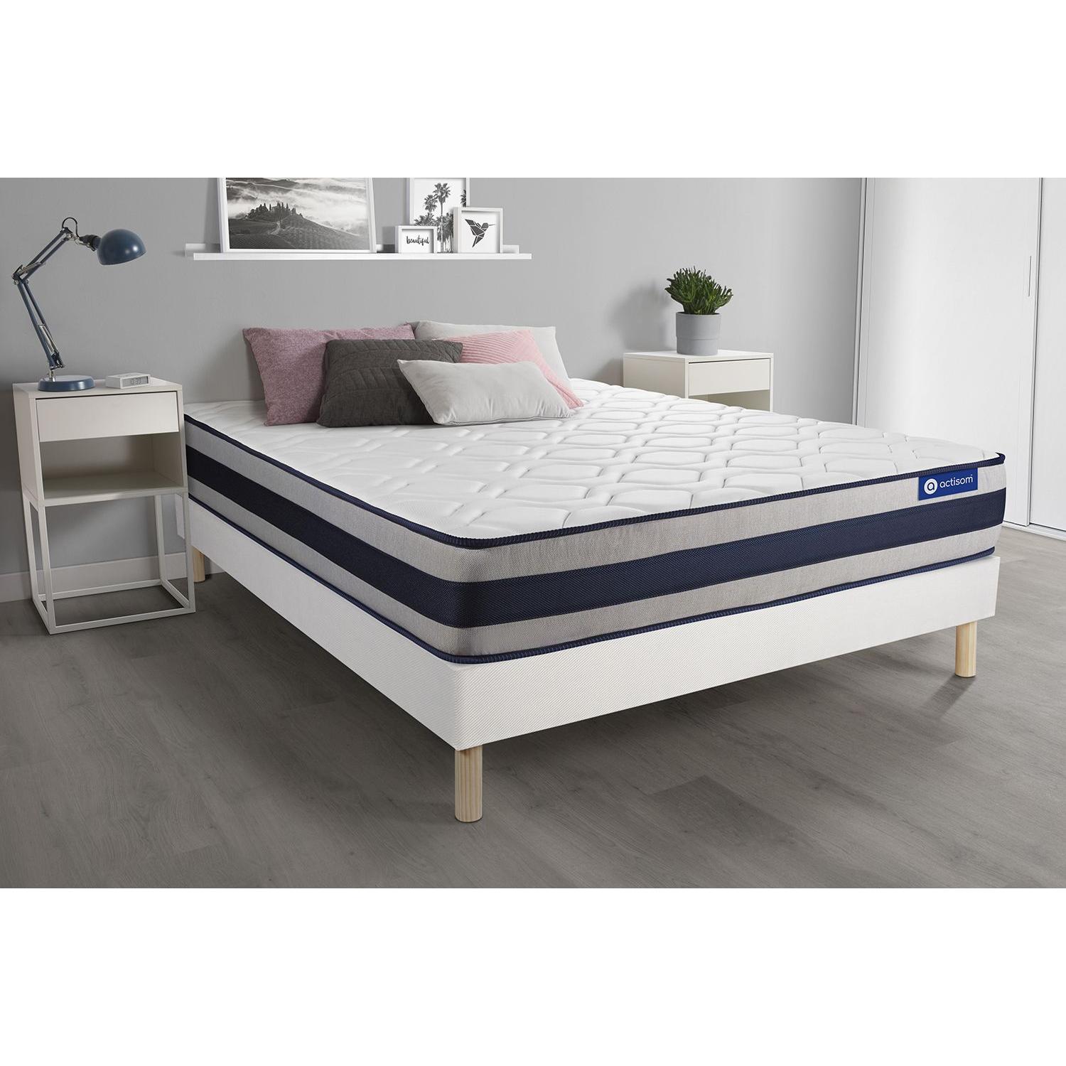 Pack colchón Actimemo ergo 120x190cm + Somier multiláminas, espuma viscoelástica, 5 zonas de confort