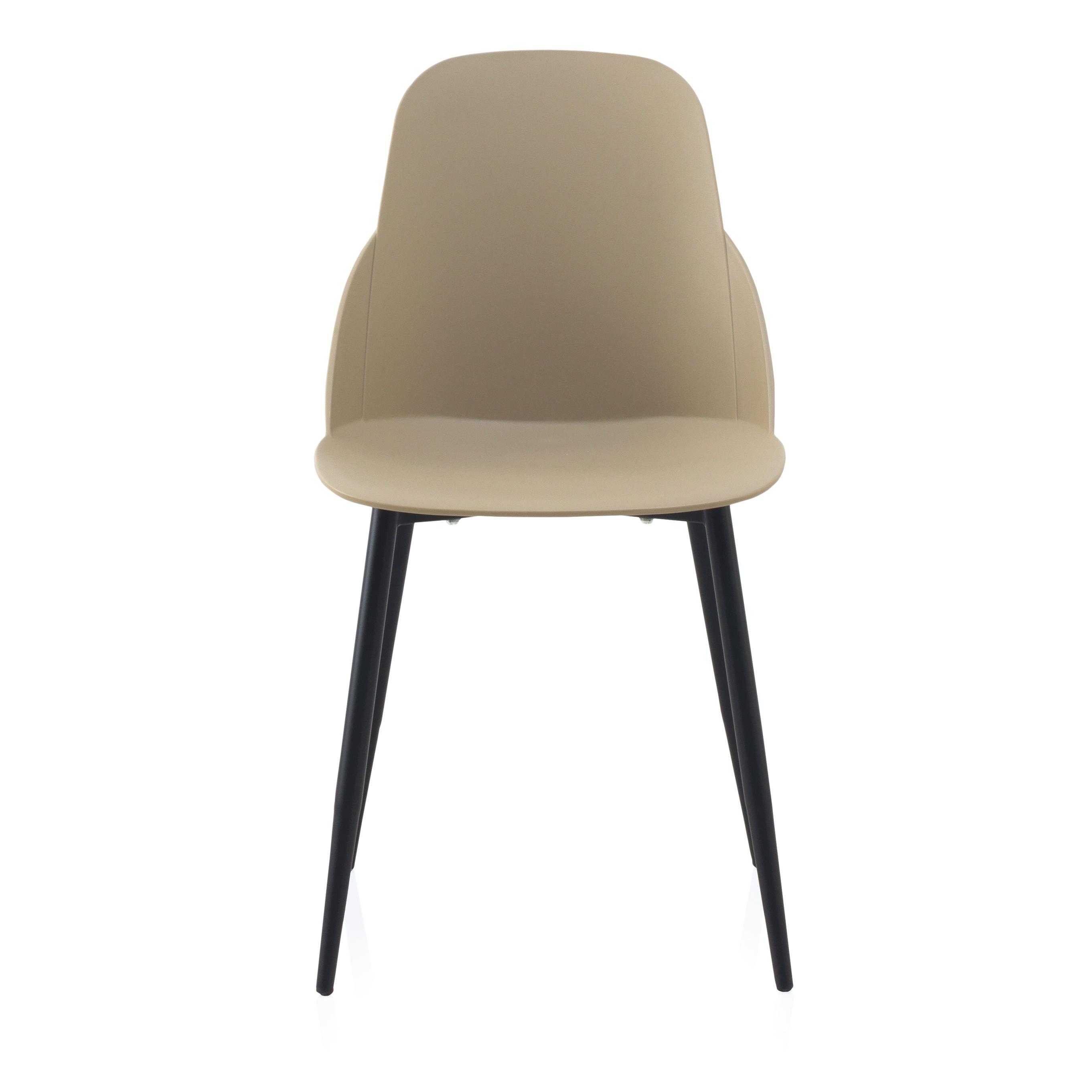 Pack 4 Sillas Pp Color Camel Con Patas Metalicas El mejor complemento para tu hogar. Fijalo