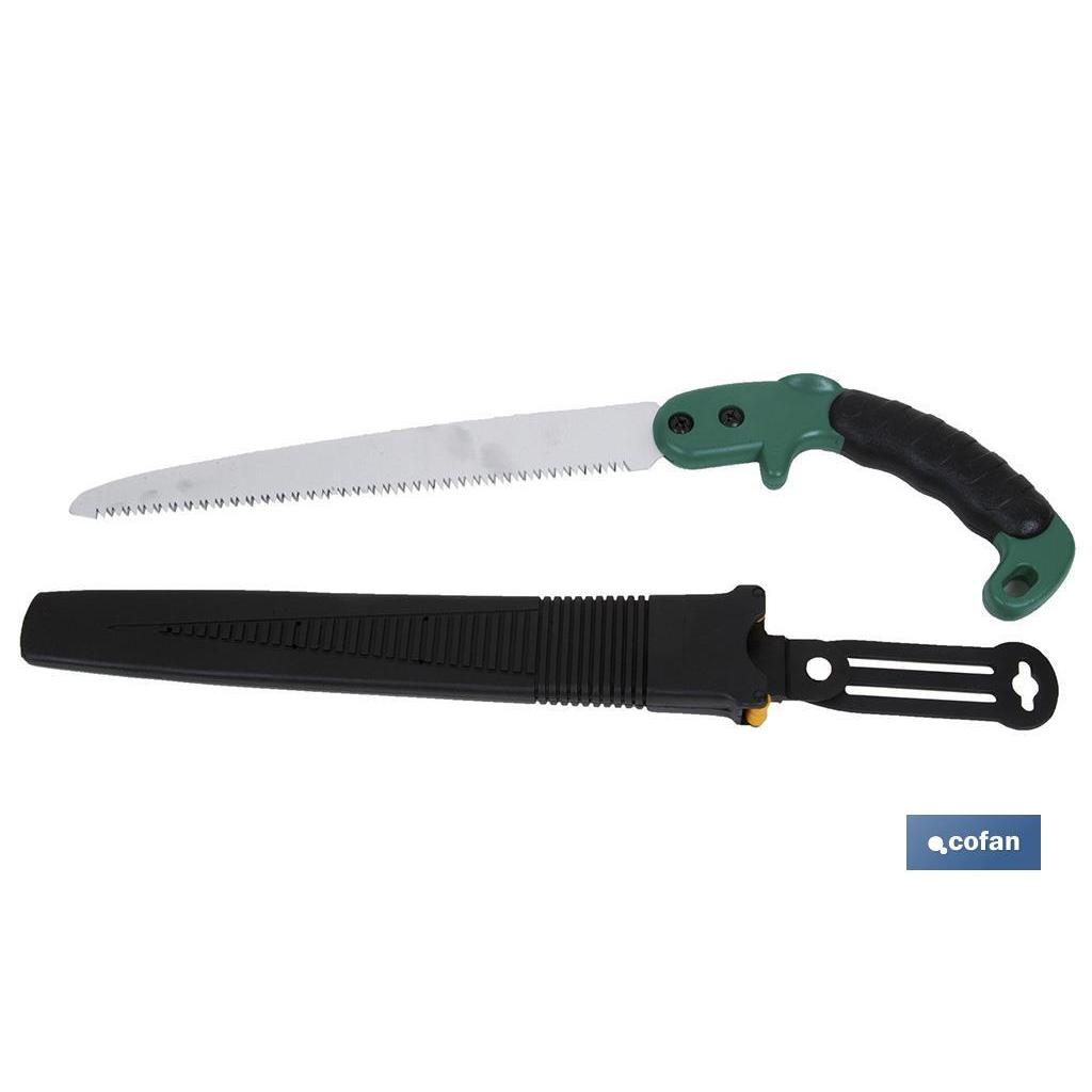 COFAN - Sierra de poda manual portátil con hoja de 500 mm | Empuñadura ergonómica y antideslizante con funda de protección