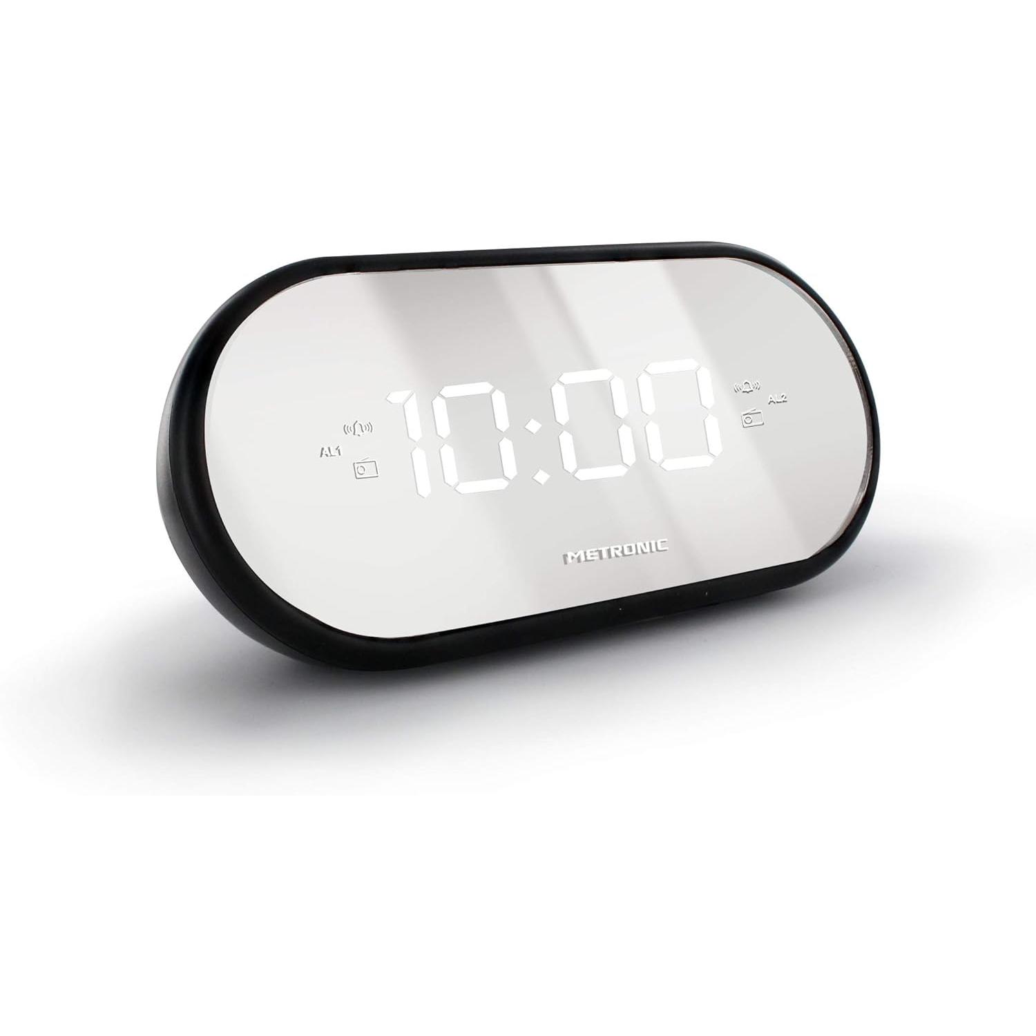 Metronic Radio Despertador digital Espejo Digital Mesita de Noche