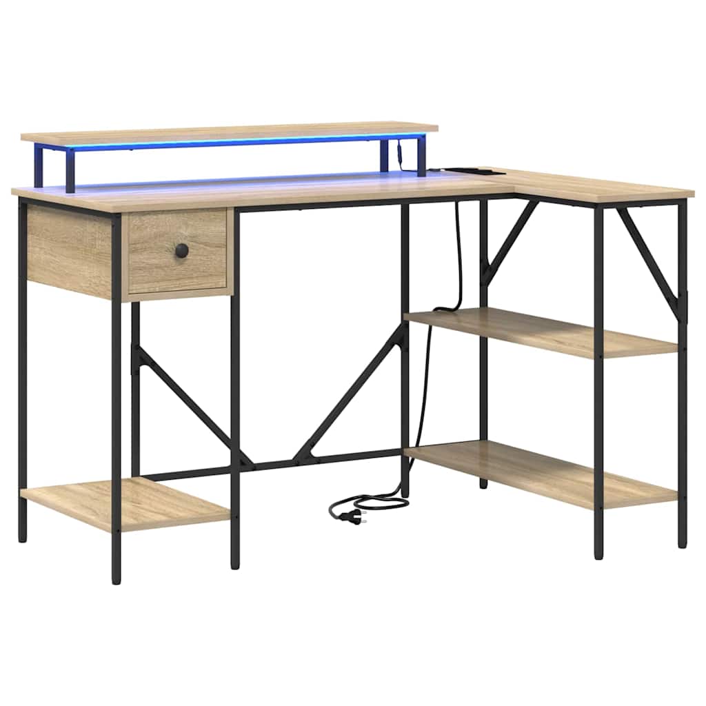 vidaXL Escritorio Roble Sonoma 120 x 79 x 86,5 cm Madera de ingeniería