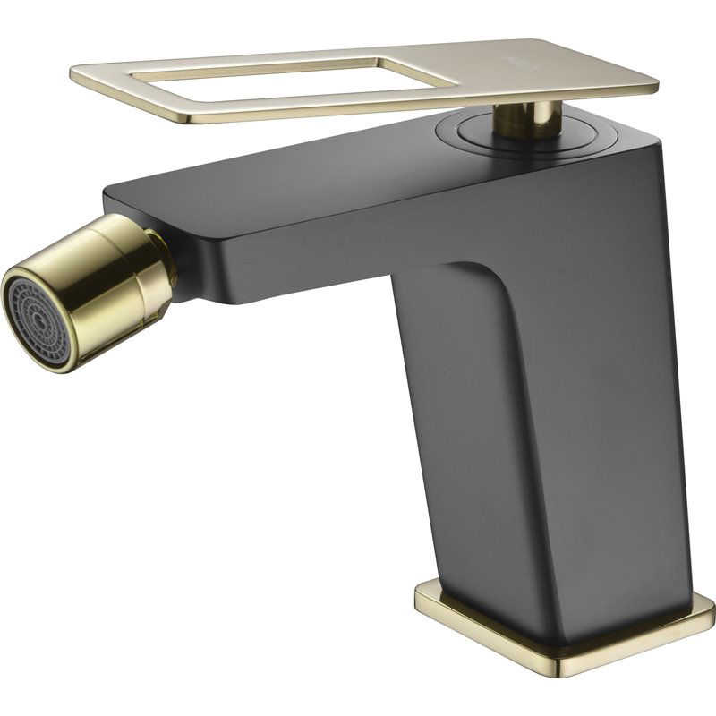 Imex Suecia BDC032-2NGOLD grifo monomando para bidé con acabado en latón negro y oro caño recto