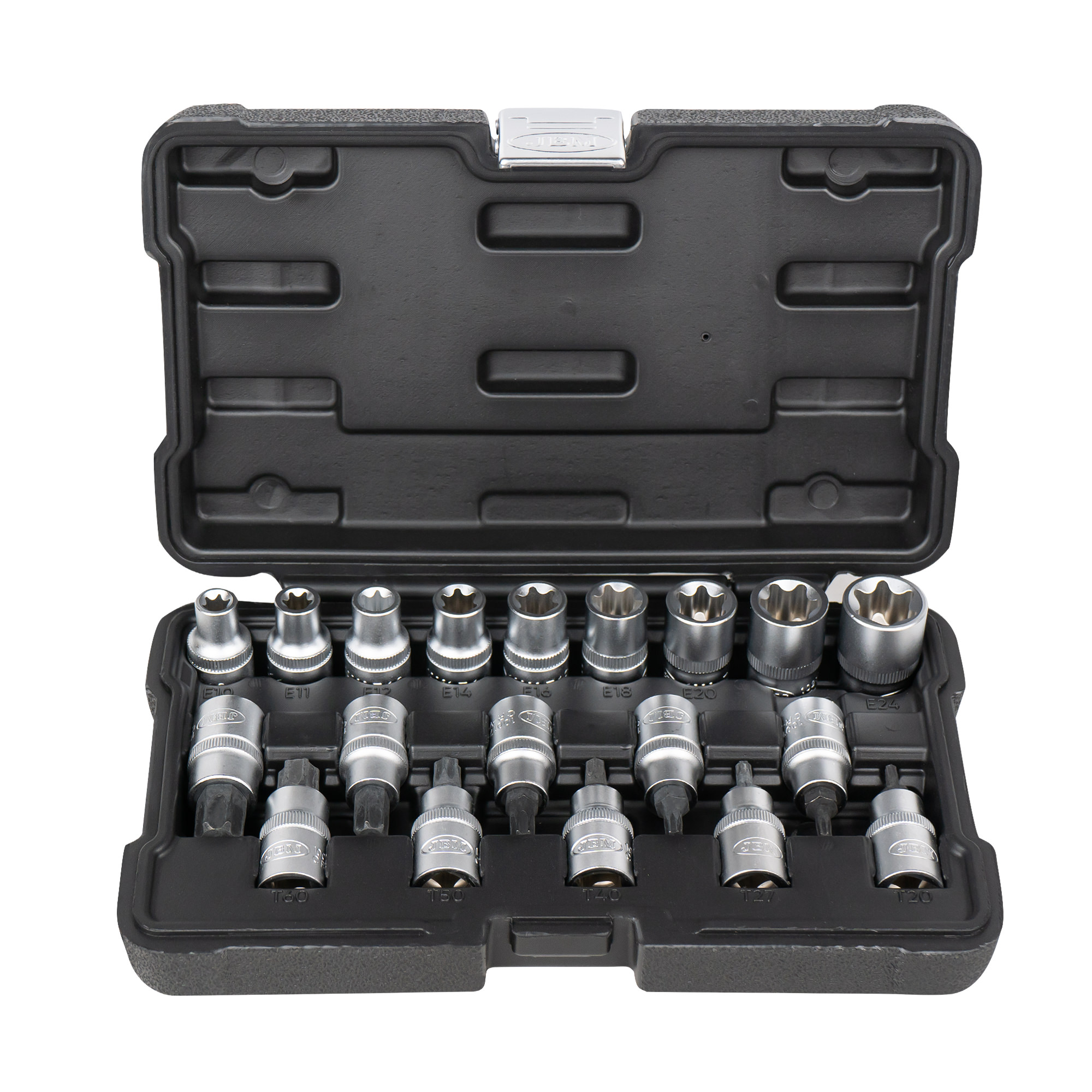 JBM MALETÍN DE VASOS Y PUNTAS TORX DE 1/2" 19 PIEZAS - 54266