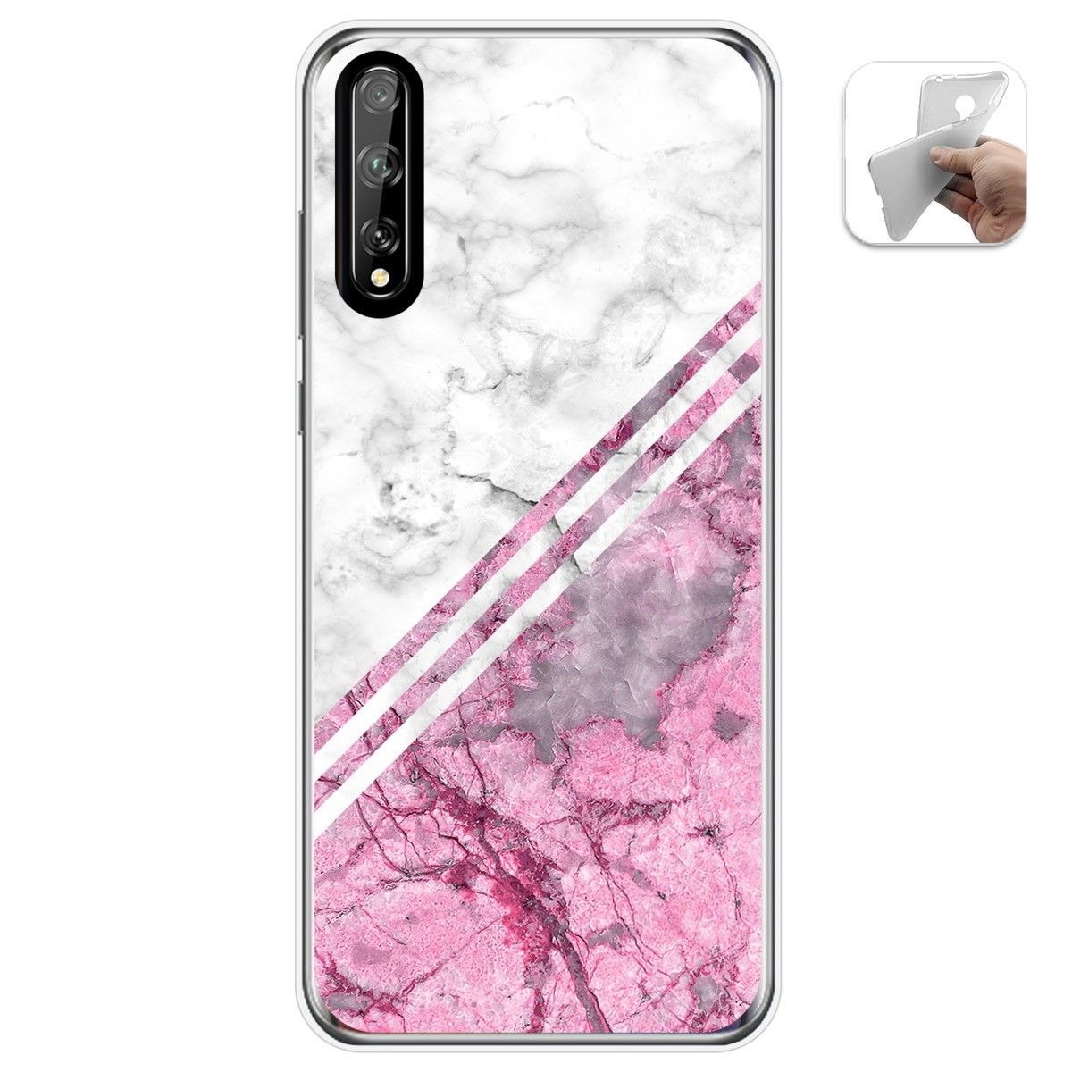 Tumundosmartphone Funda Gel Tpu para Huawei P Smart S / Y8p diseño Mármol 03 Dibujos