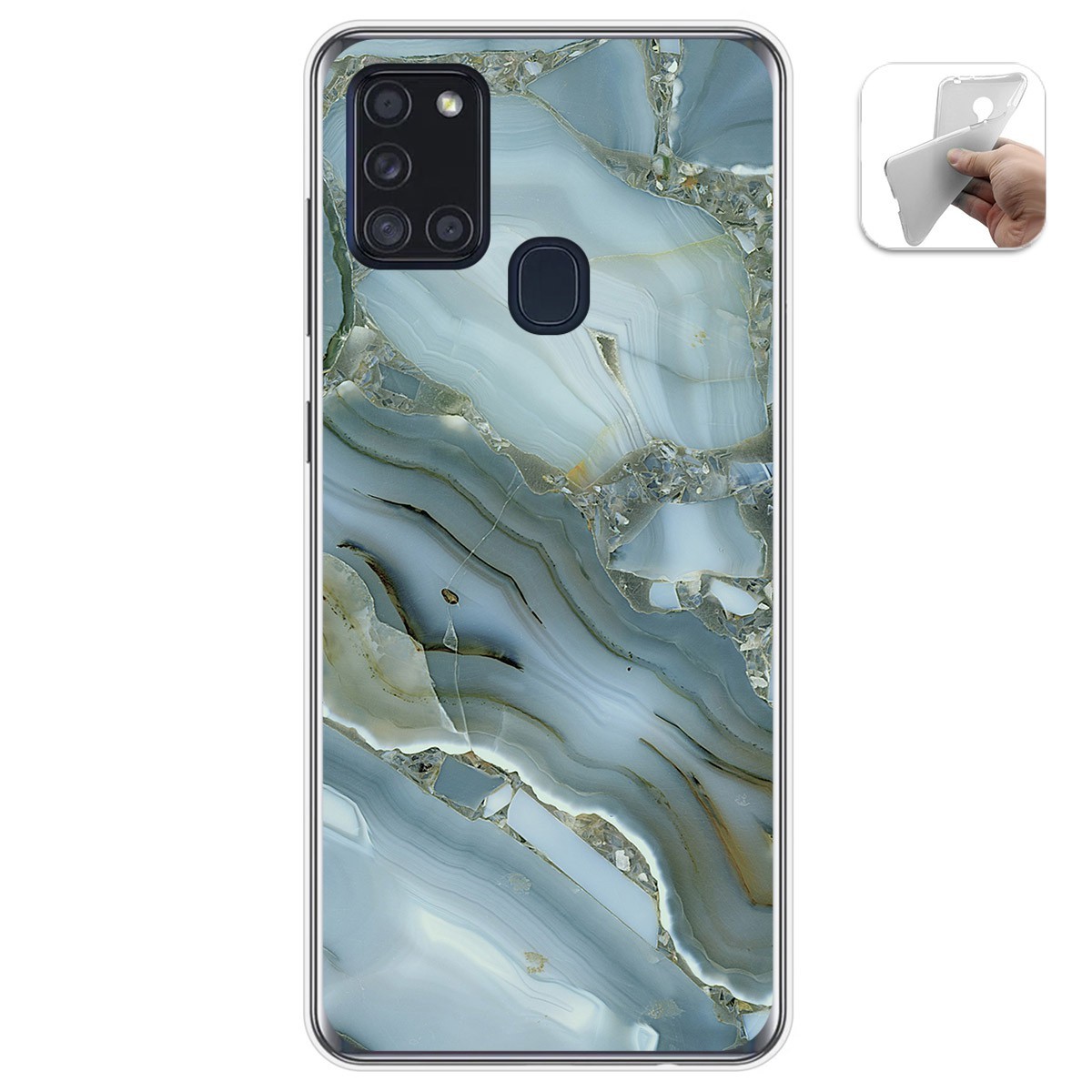 Tumundosmartphone Funda Gel Tpu para Samsung Galaxy A21s diseño Mármol 09 Dibujos