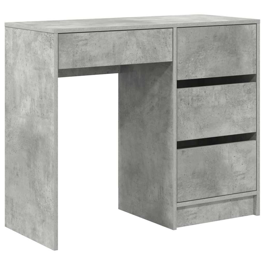 vidaXL Escritorio Gris Concreto 90 x 37.5 x 75 cm Madera de ingeniería