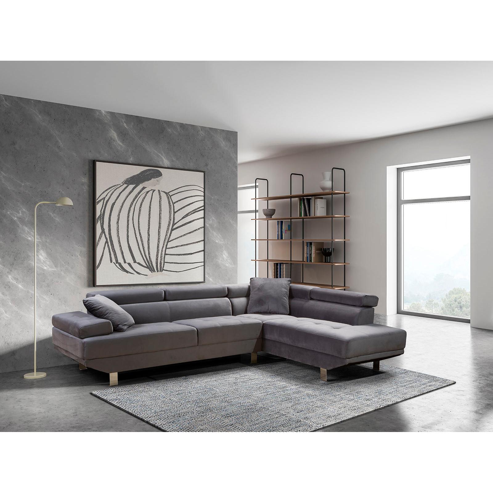 Sofa Rinconera Chaise Longue Executive 262cm Negro, Chaise Derecho