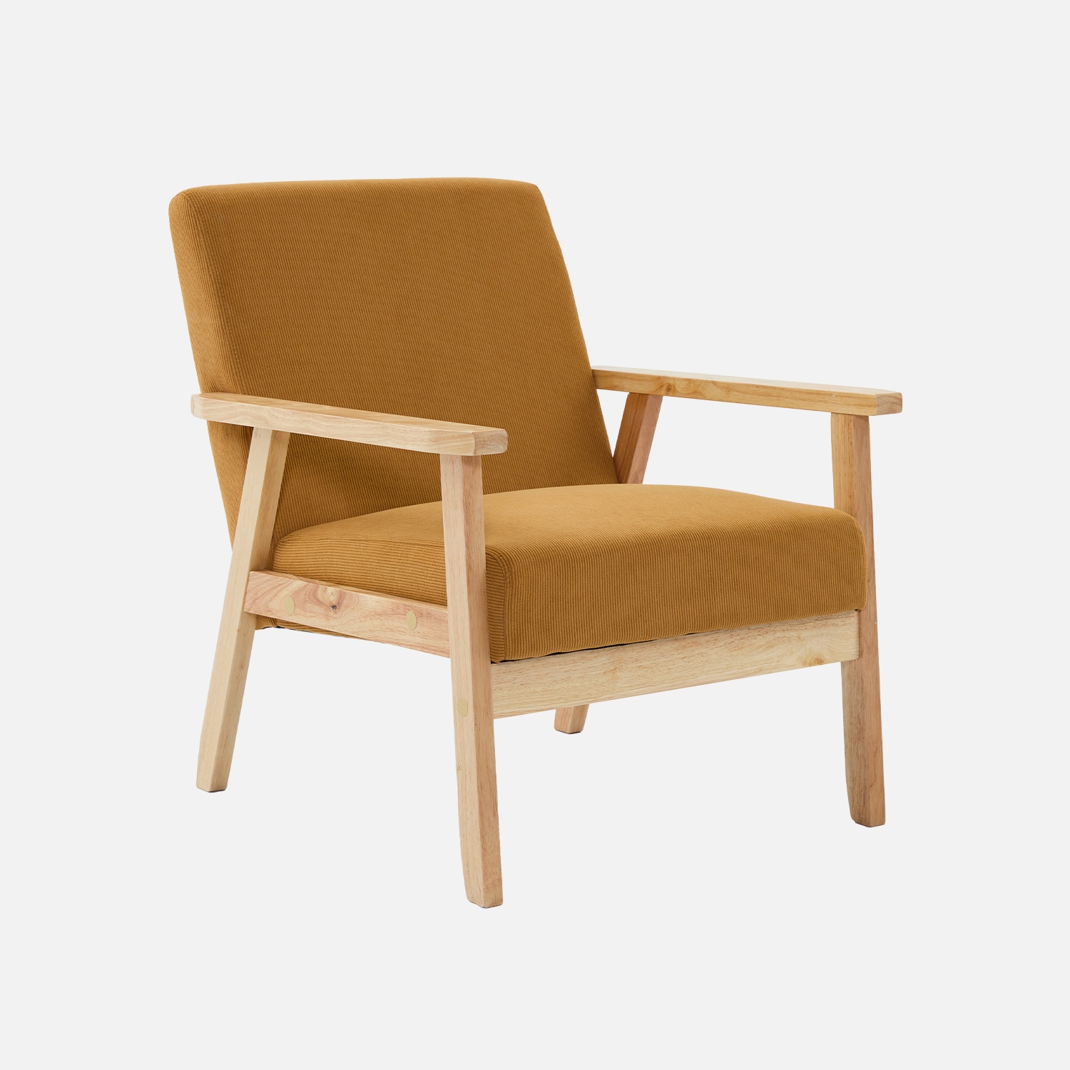 sweeek - Sillón escandinavo de madera y pana , Isak pana , 64x69x73