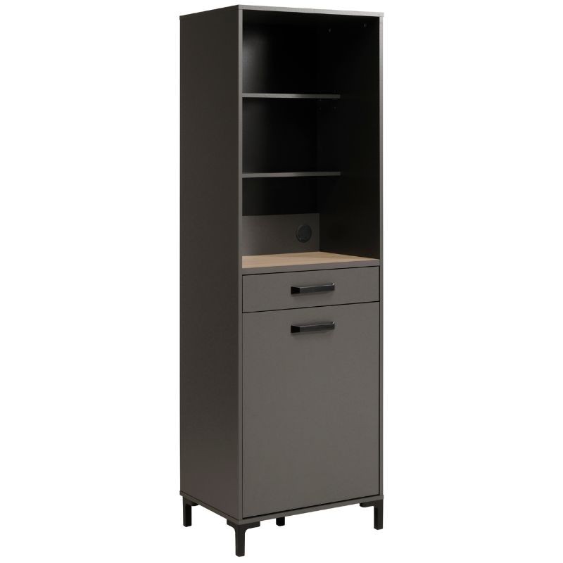 Miroytengo Módulo Cocina Columna con Estantes Smoke Color Gris 60x188x42 cm Estilo Moderno