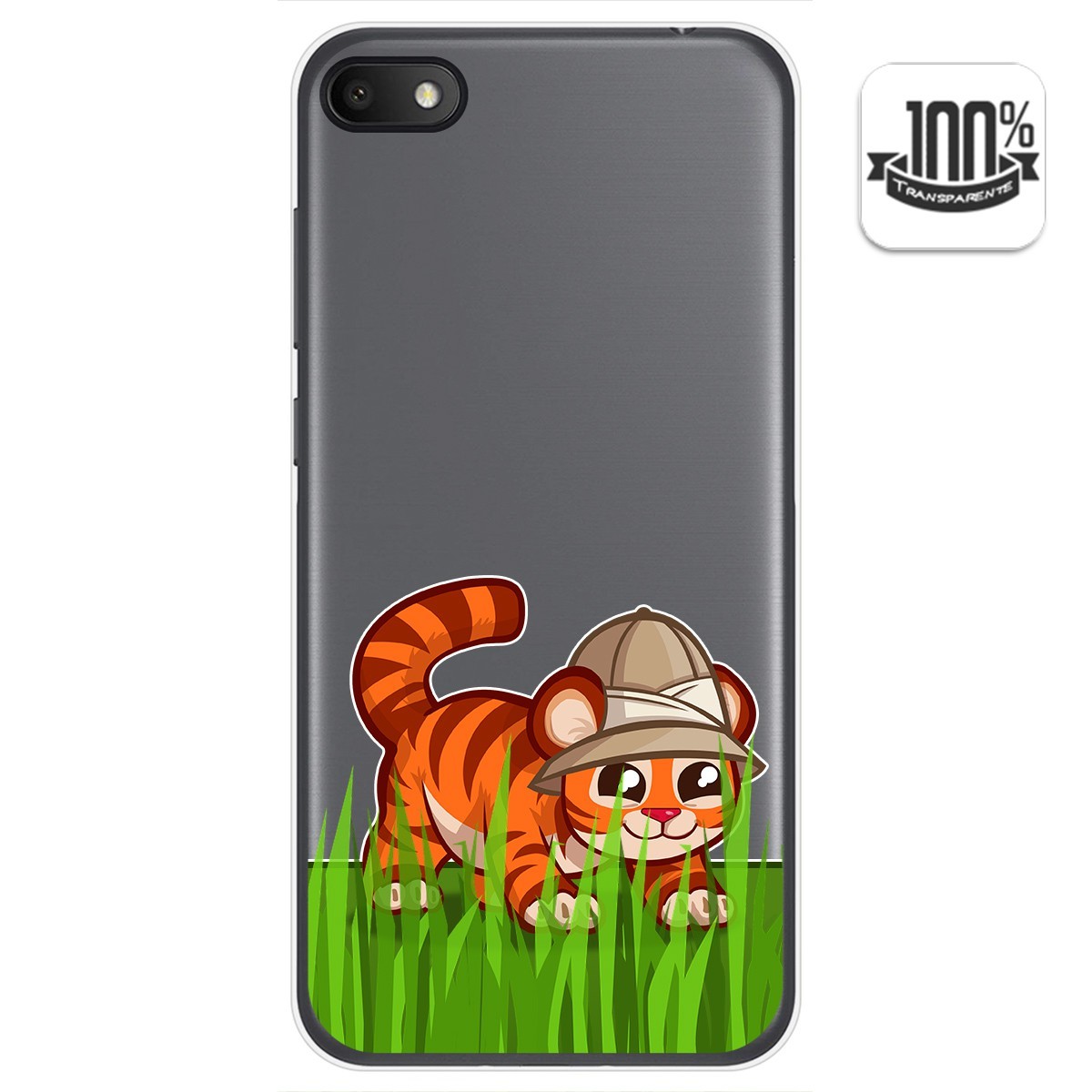 Tumundosmartphone Funda Gel Transparente para Alcatel 1V 2019 diseño Tigre Dibujos