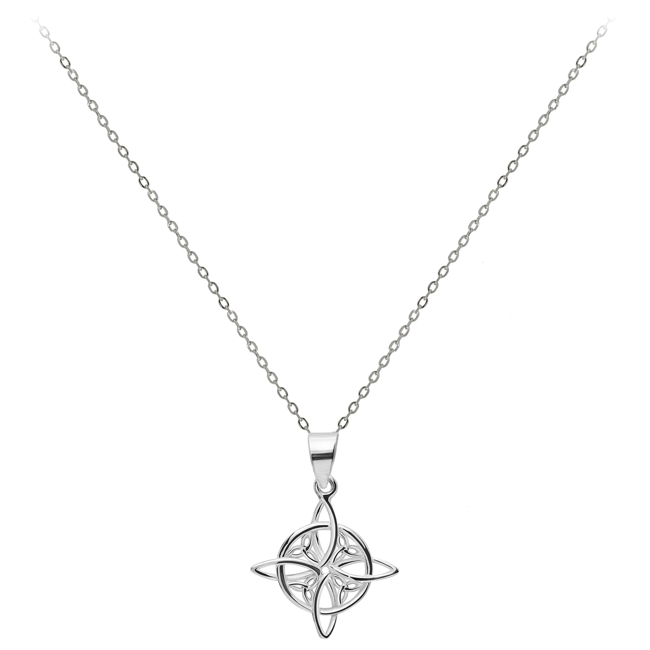 ENTREPLATA Collar Plata de Ley 925 Mujer Colgante Amuleto Protector Celta Magia Blanca Protección Joya Wicca Nudo Bruja