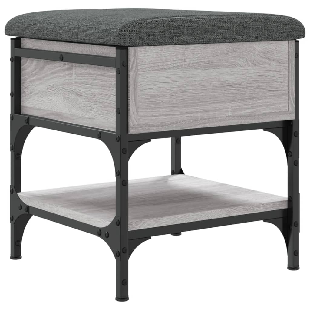 vidaXL Banco zapatero madera de ingeniería gris Sonoma 42x42x45 cm
